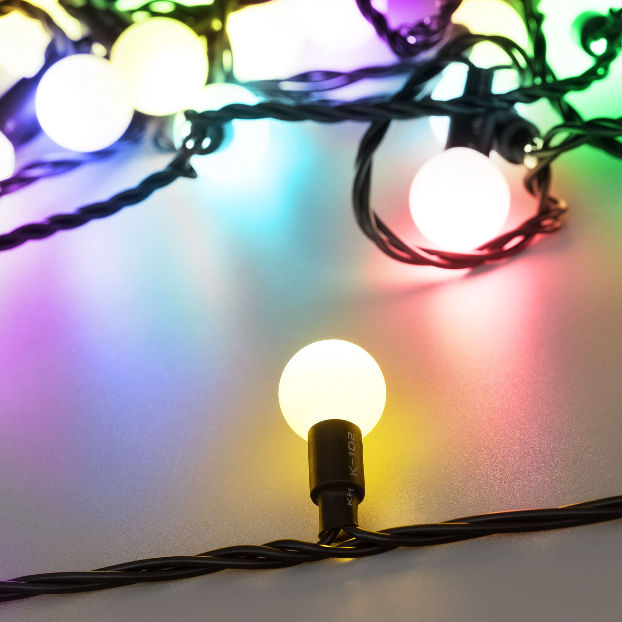 Arlight Светодиодная гирлянда ARD-BALL-CLASSIC-D23-10000-BLACK-80LED RGB (230V, 3.5W) (Ardecoled, IP65) 025619