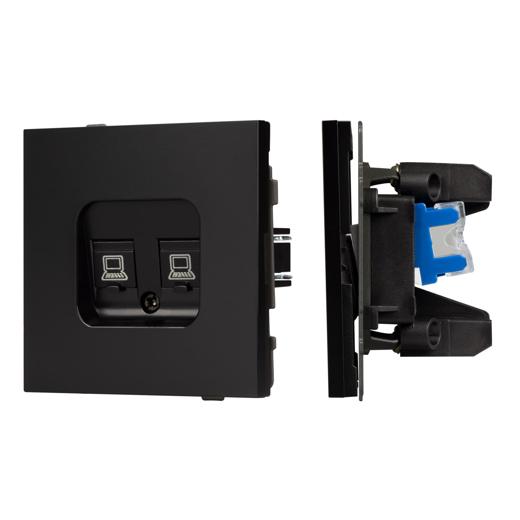 Механизм компьютерной розетки двойной SCT-TENDO-MPC2-PL-BK (RJ-45, CAT6) (Arlight, Черный) 054101