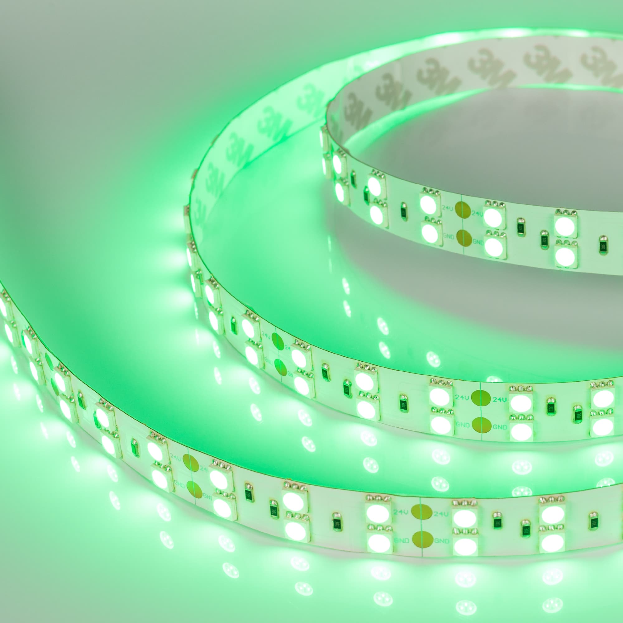 Светодиодная лента RT 2-5000 24V Green 2x2 (5060, 600 LED, LUX) (Arlight, 28.8 Вт/м, IP20) 011262 — фото 3