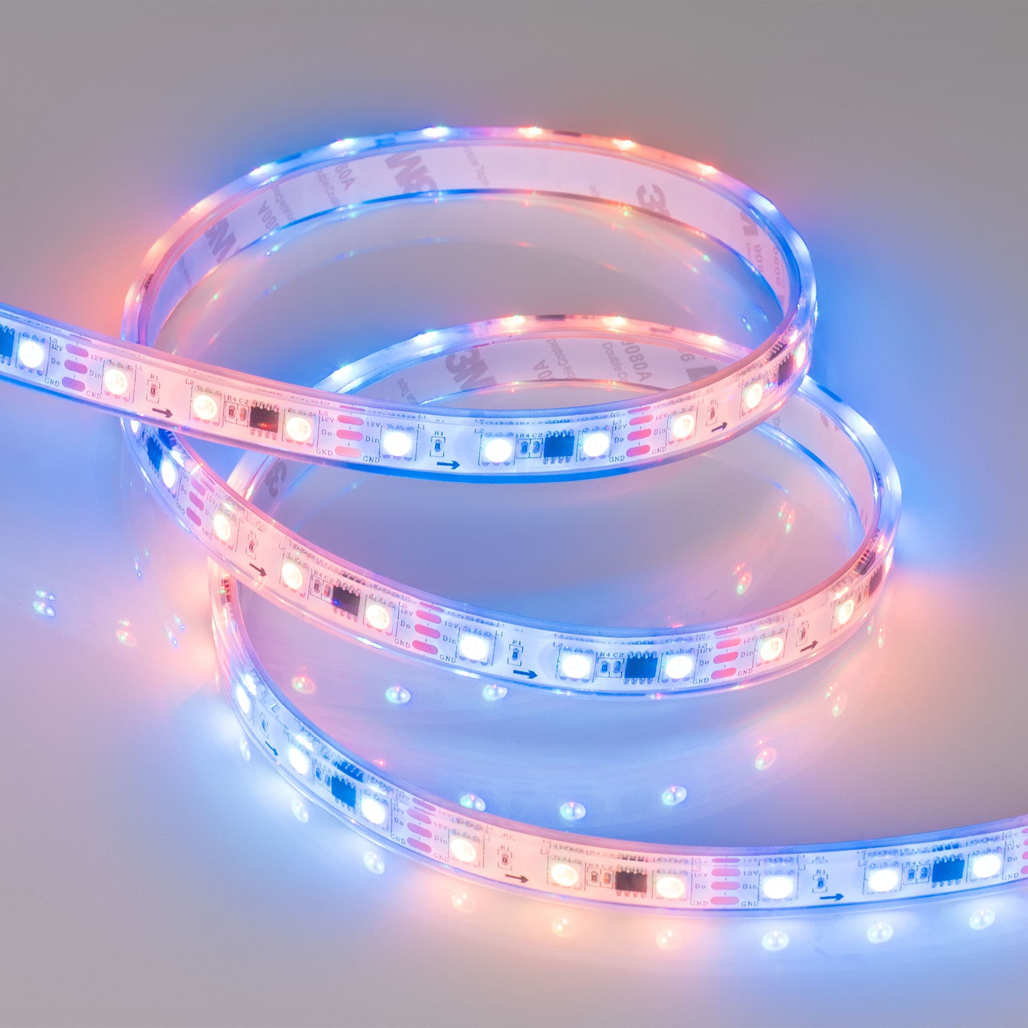Светодиодная лента герметичная SPI-P-B60-12mm 12V RGB-PX3 (14.4W/m, IP66, 5060, 5m) (Arlight, бегущий огонь) 026365(3) — фото 2