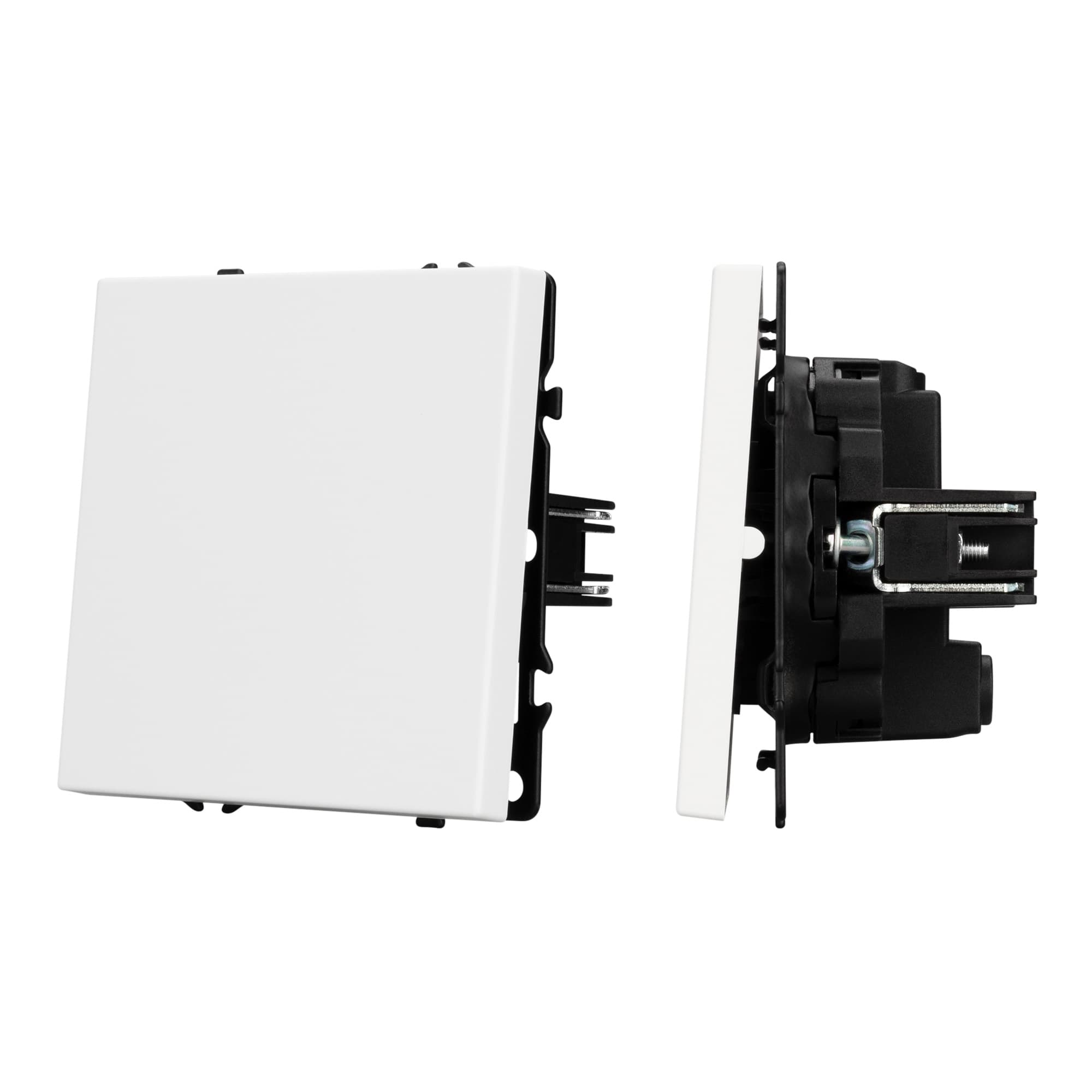 Механизм выключателя одноклавишный перекрёстный SWT-NOBE-MKX1-SFPL-WH (230V, 10A) (Arlight, Белый кварц) 054234