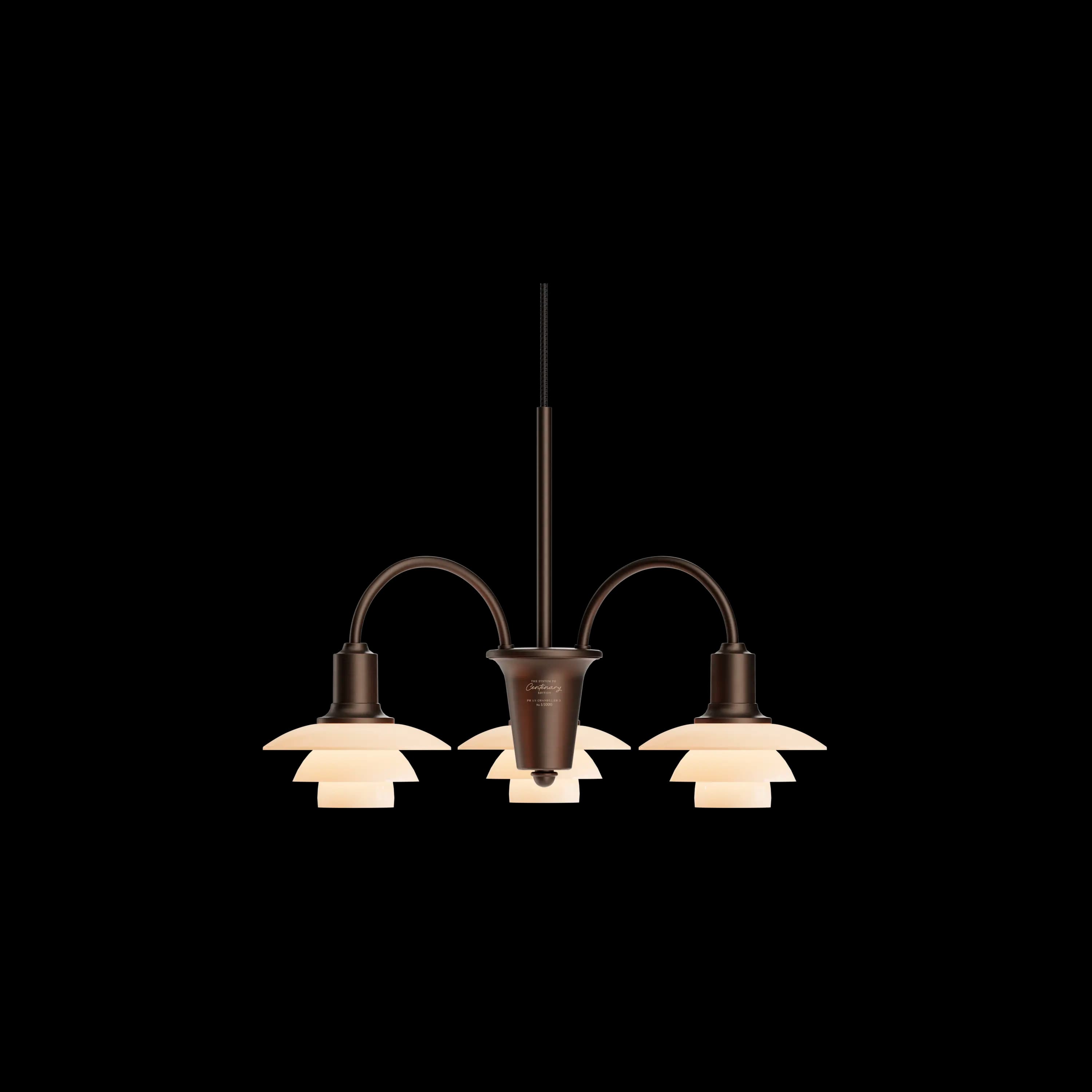 Louis Poulsen PH 1/1 Chandelier Centenary Edition Aged brass/dusty terracotta 3-ARMS — фото 1