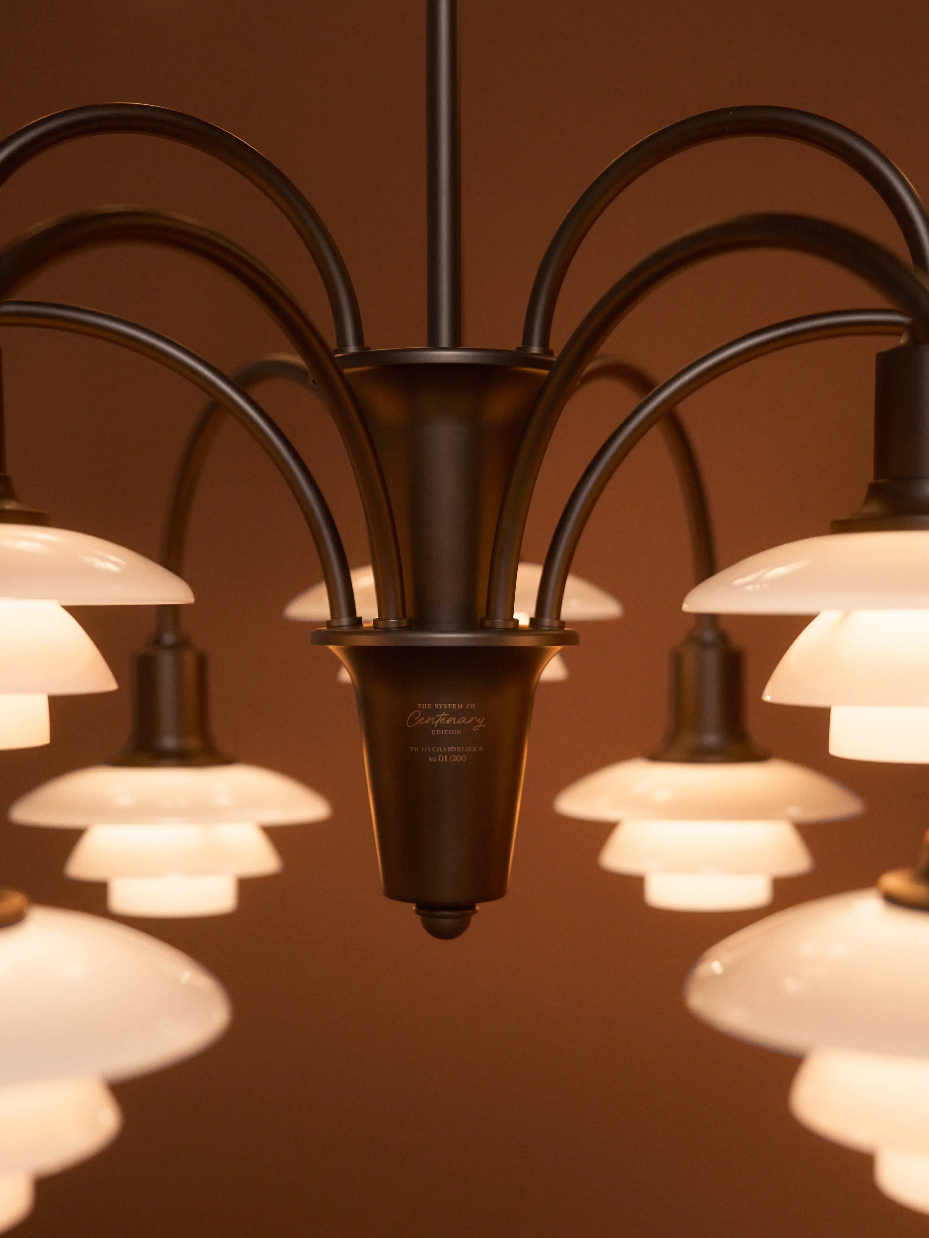 Louis Poulsen PH 1/1 Chandelier Centenary Edition Aged brass/dusty terracotta 9-ARMS — фото 11