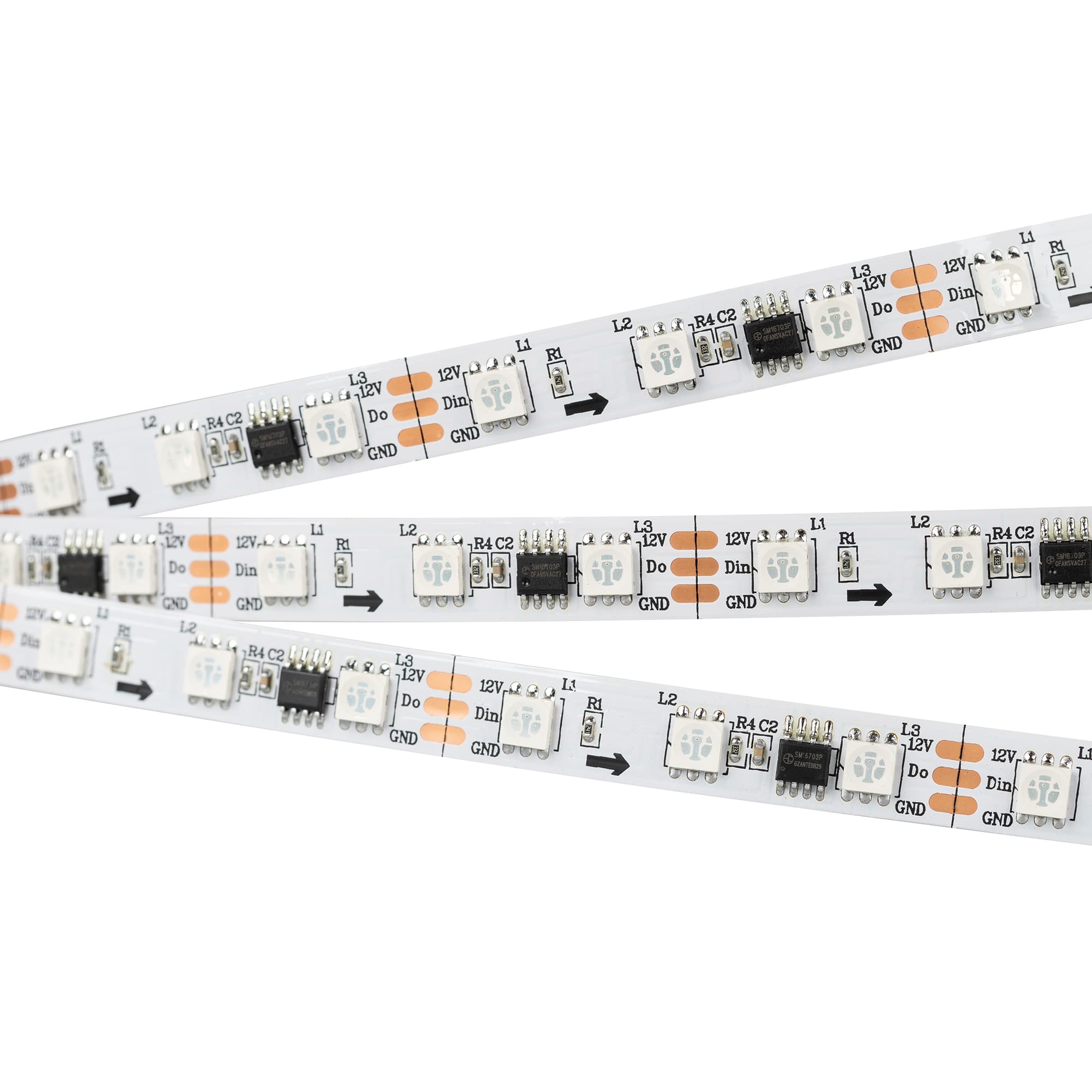 Светодиодная лента SPI-5000-5060-60 12V Cx3 RGB (10mm, 14.4W/m, IP20) (Arlight, бегущий огонь) 026367(1) — фото 4