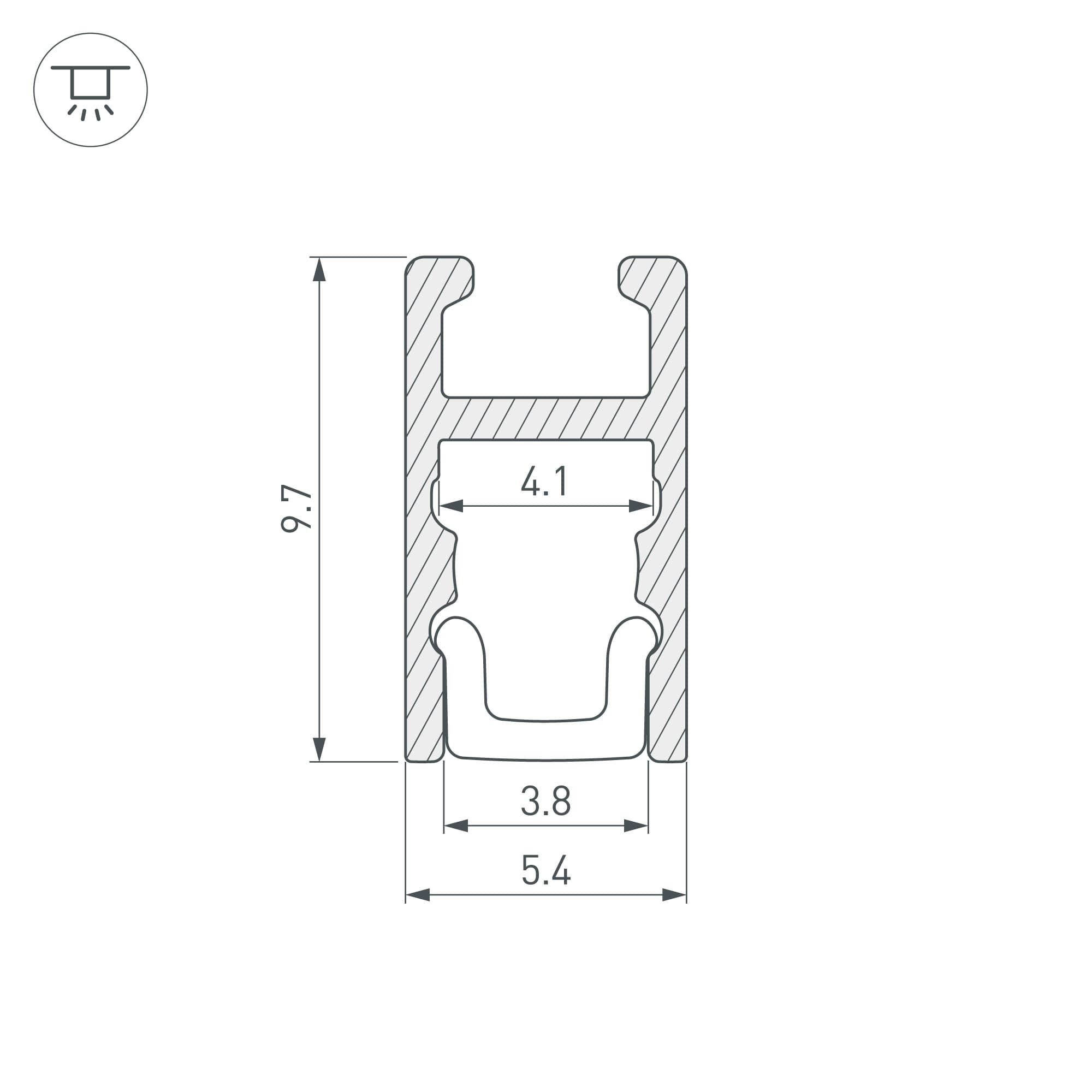 Профиль ARH-MICRO-0510-2000 ANOD (Arlight, Алюминий) 036385 — фото 3