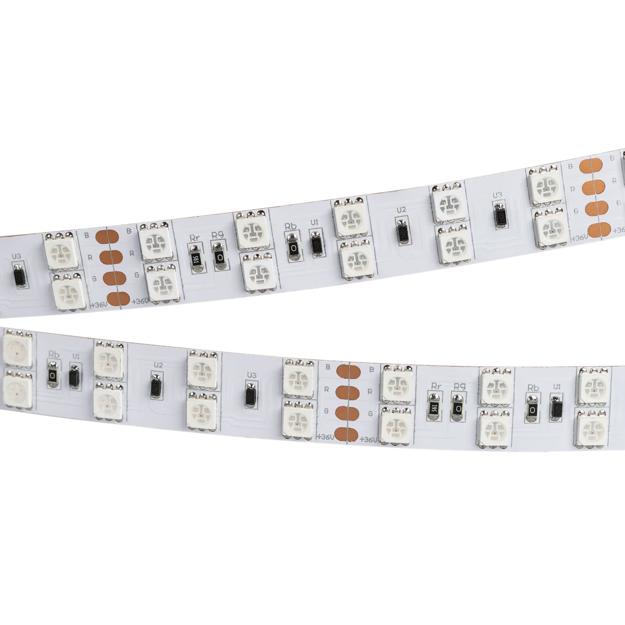 Светодиодная лента RT 2-5000 36V RGB 2X2 (5060, 600 LED, LUX) (Arlight, 26 Вт/м, IP20) 015080 — фото 1