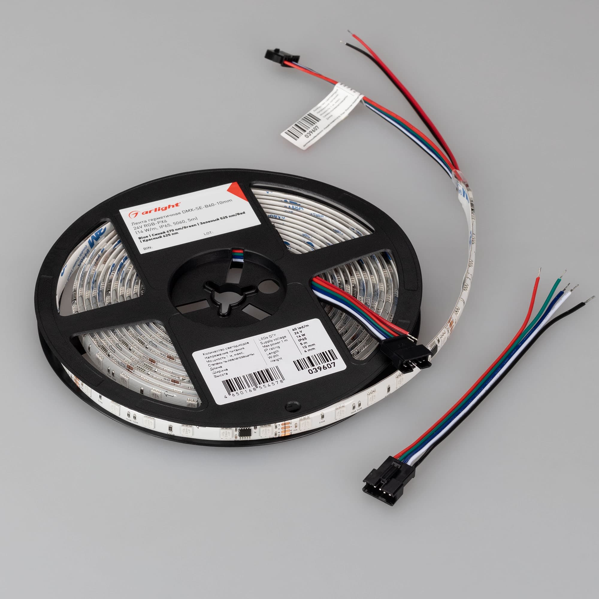Светодиодная лента герметичная DMX-SE-B60-10mm 24V RGB-PX6 (14 W/m, IP65, 5060, 5m) (Arlight, -) 039607 — фото 2
