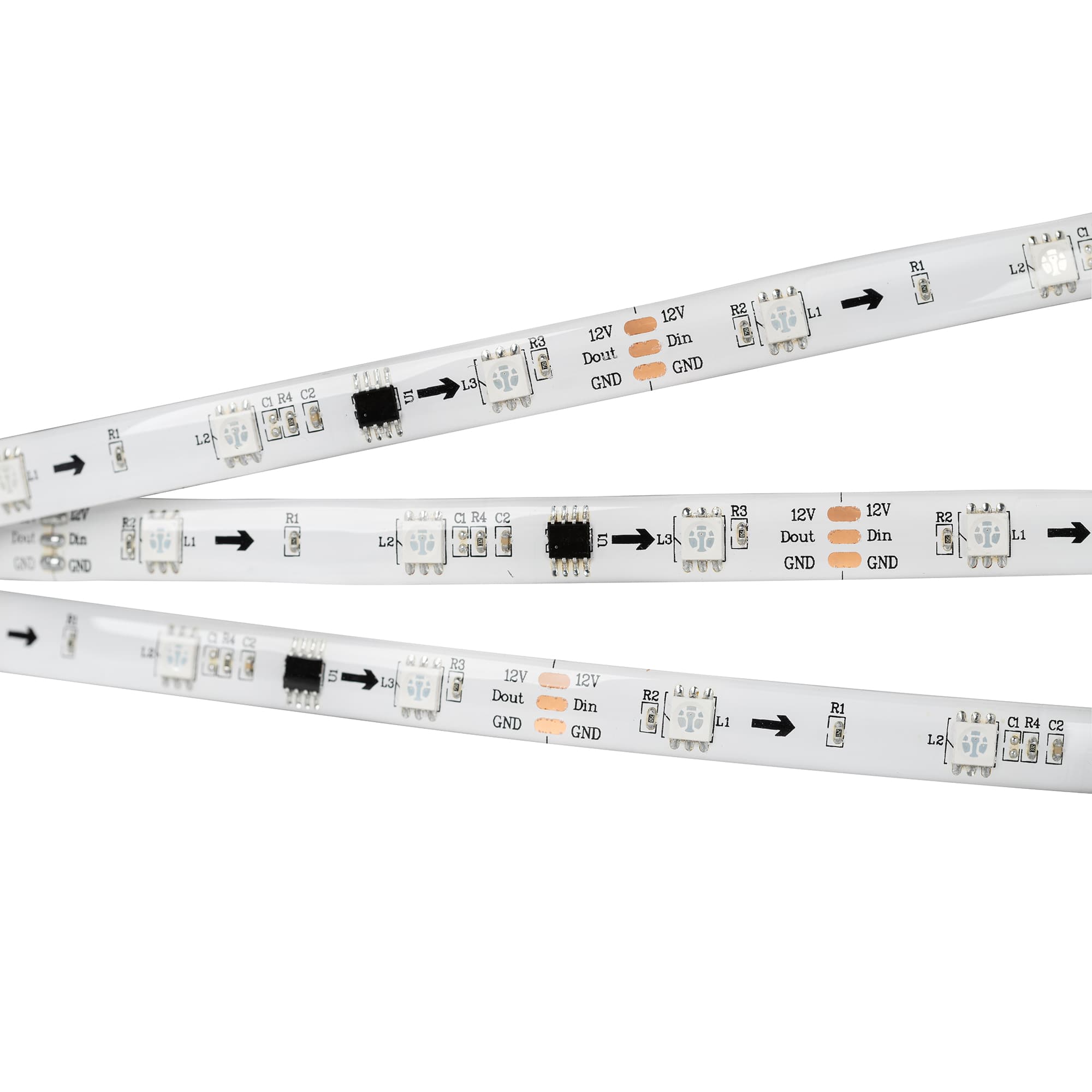 Светодиодная лента герметичная SPI-SE-B30-10mm 12V RGB-PX3 (7.2W/m, IP65, 5060, 5m) (Arlight, бегущий огонь) 026369(2) — фото 3