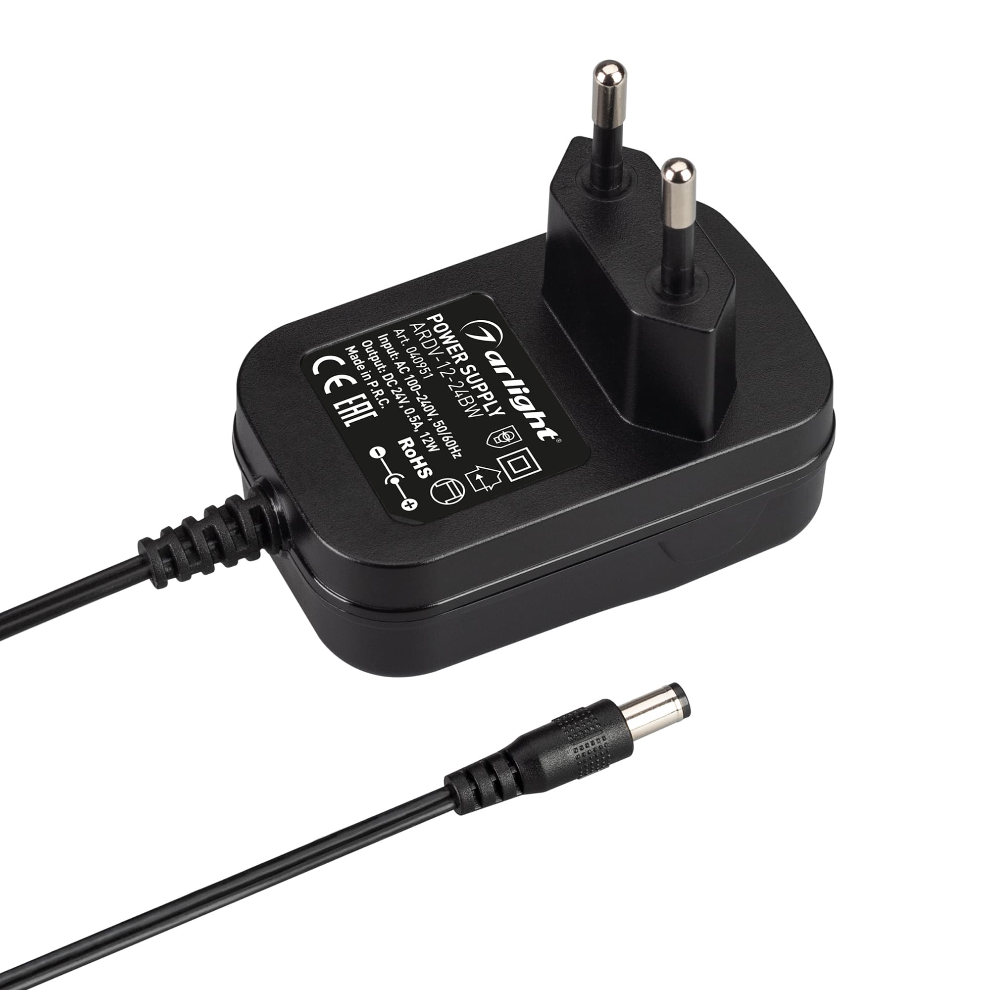 Блок питания ARDV-12-24BW (24V, 0.5A, 12W) (Arlight, Адаптер, 3 года) 040951 — фото 1