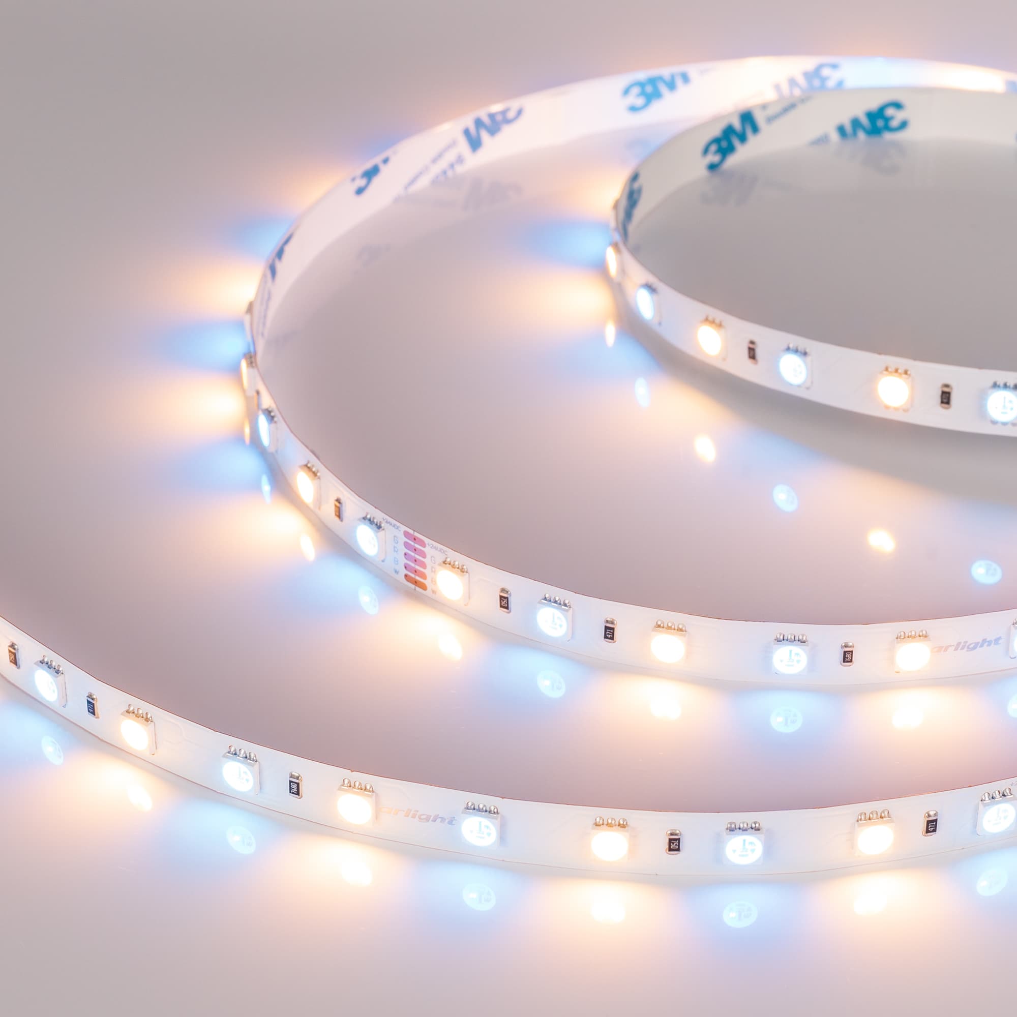 Светодиодная лента RT-B60-10mm 24V RGBW-Warm (14.4 W/m, IP20, 5060, 5m) (Arlight, Открытый) 018327(2) — фото 7