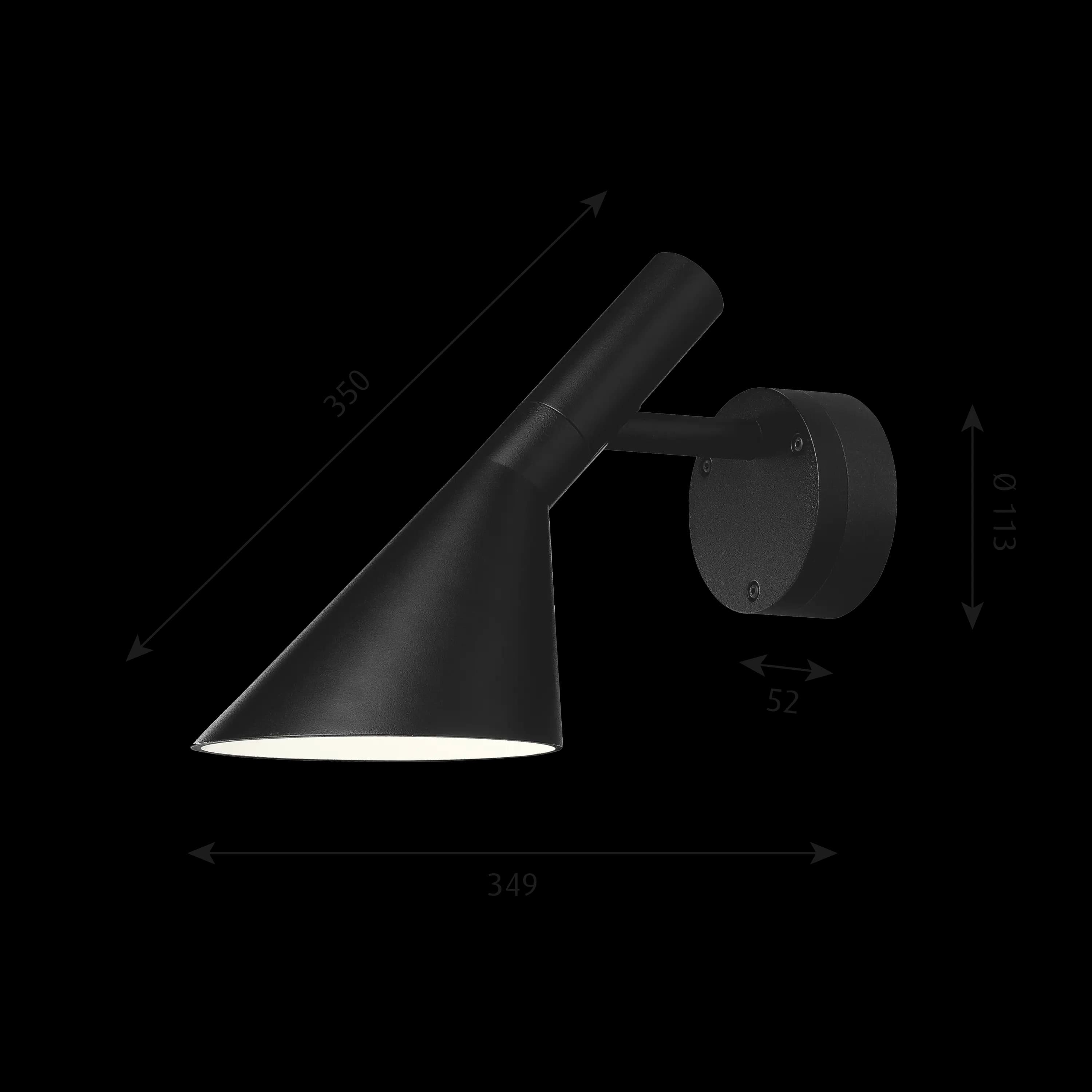 Louis Poulsen AJ 50 Outdoor Wall Lamp Black texture — фото 11