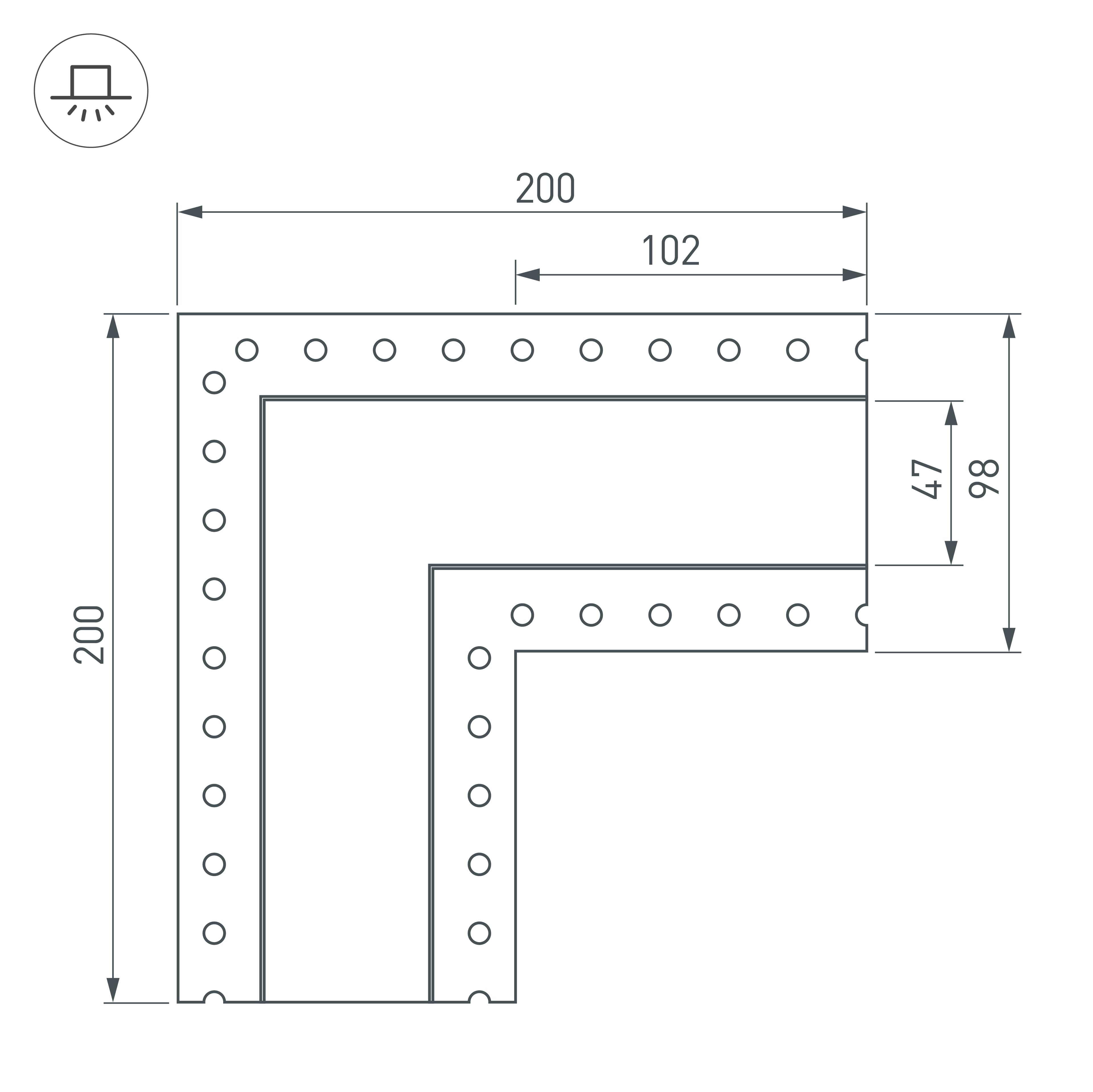 Угол SL-LINIA45-FANTOM (Arlight, Металл) 030106 — фото 3