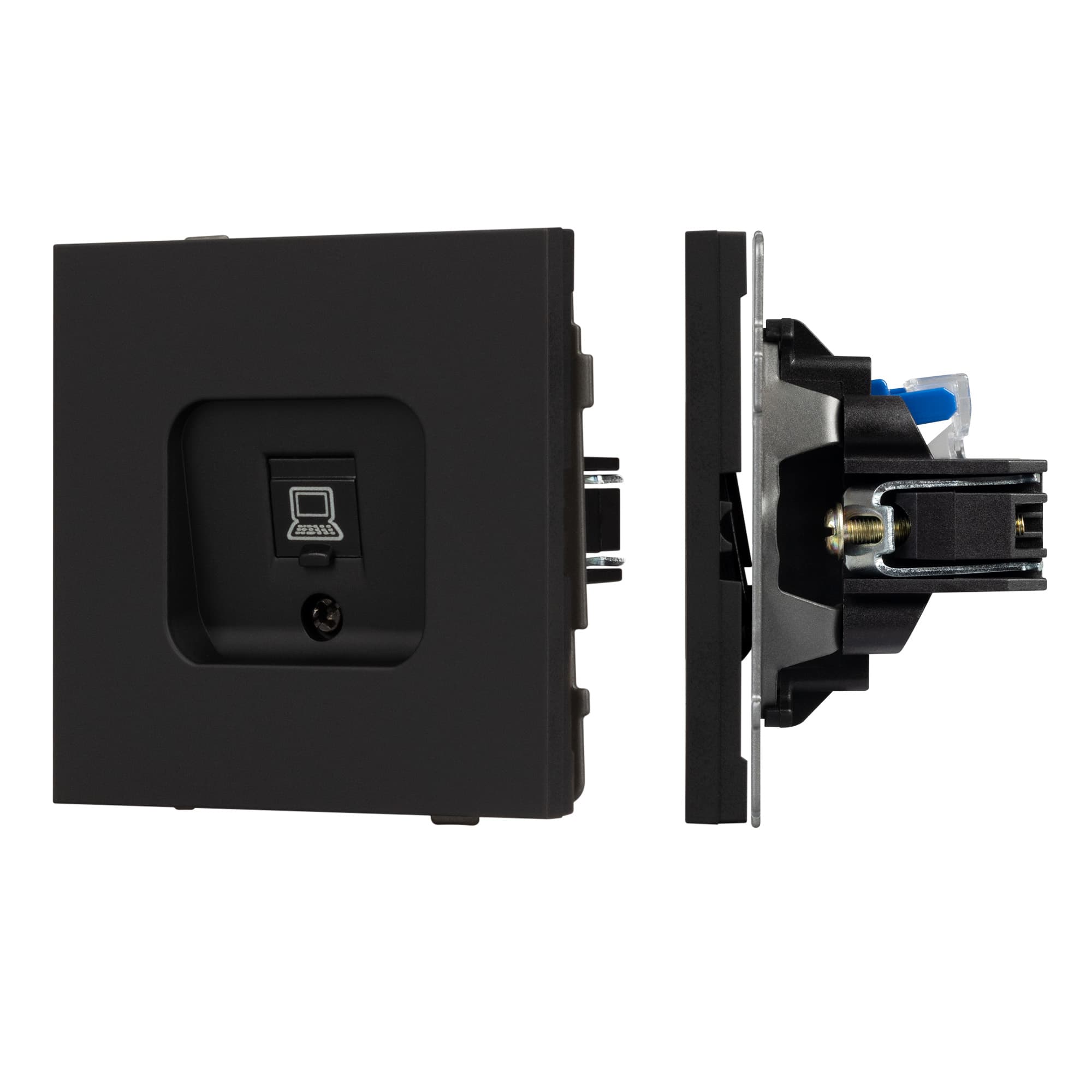 Механизм компьютерной розетки SCT-TENDO-MPC1-SFPL-BK (RJ-45, CAT6) (Arlight, Матовый черный) 054591