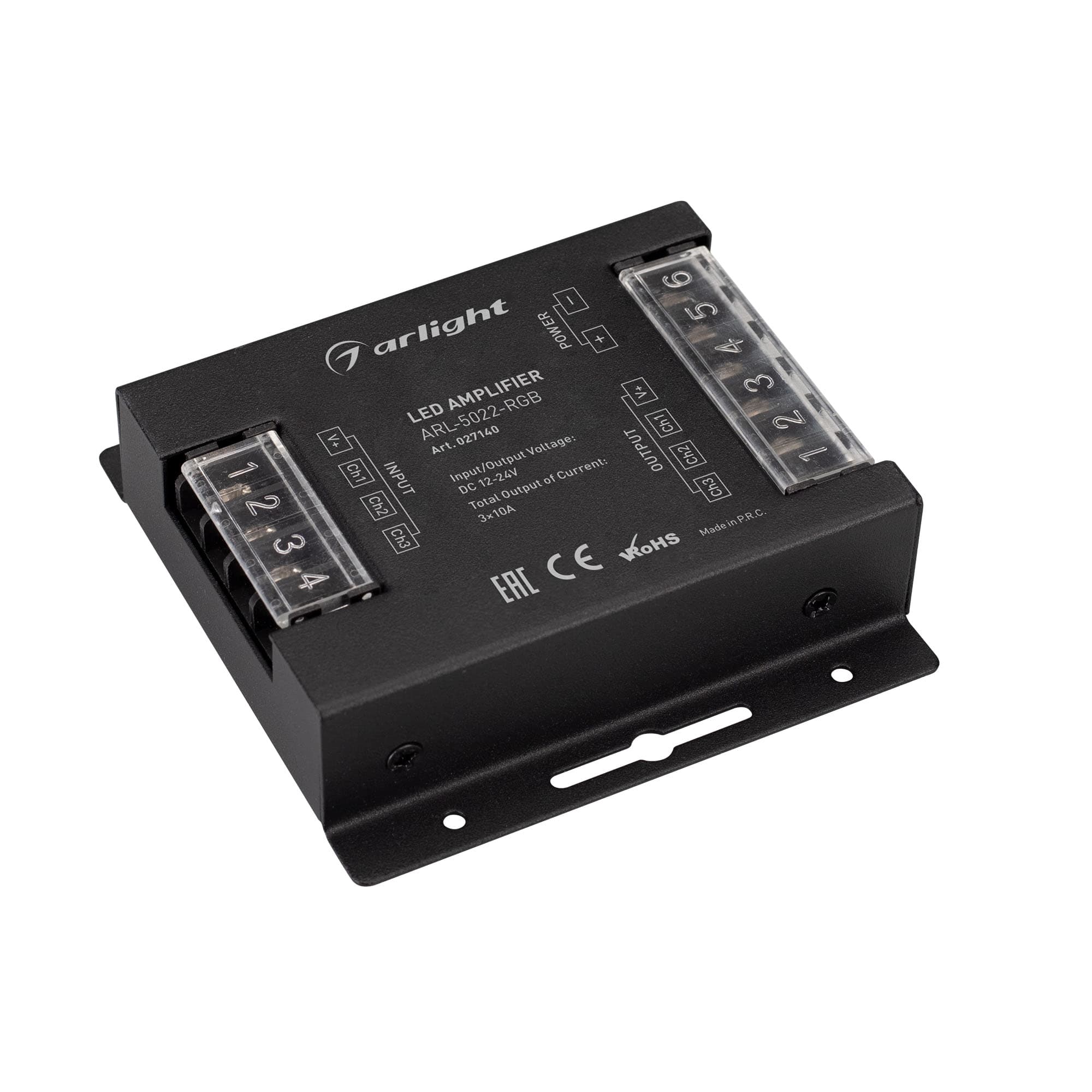 Усилитель ARL-5022-RGB (12-24V, 3x10A, 360-720W) (Arlight, IP20 Металл, 3 года) 027140 — фото 1