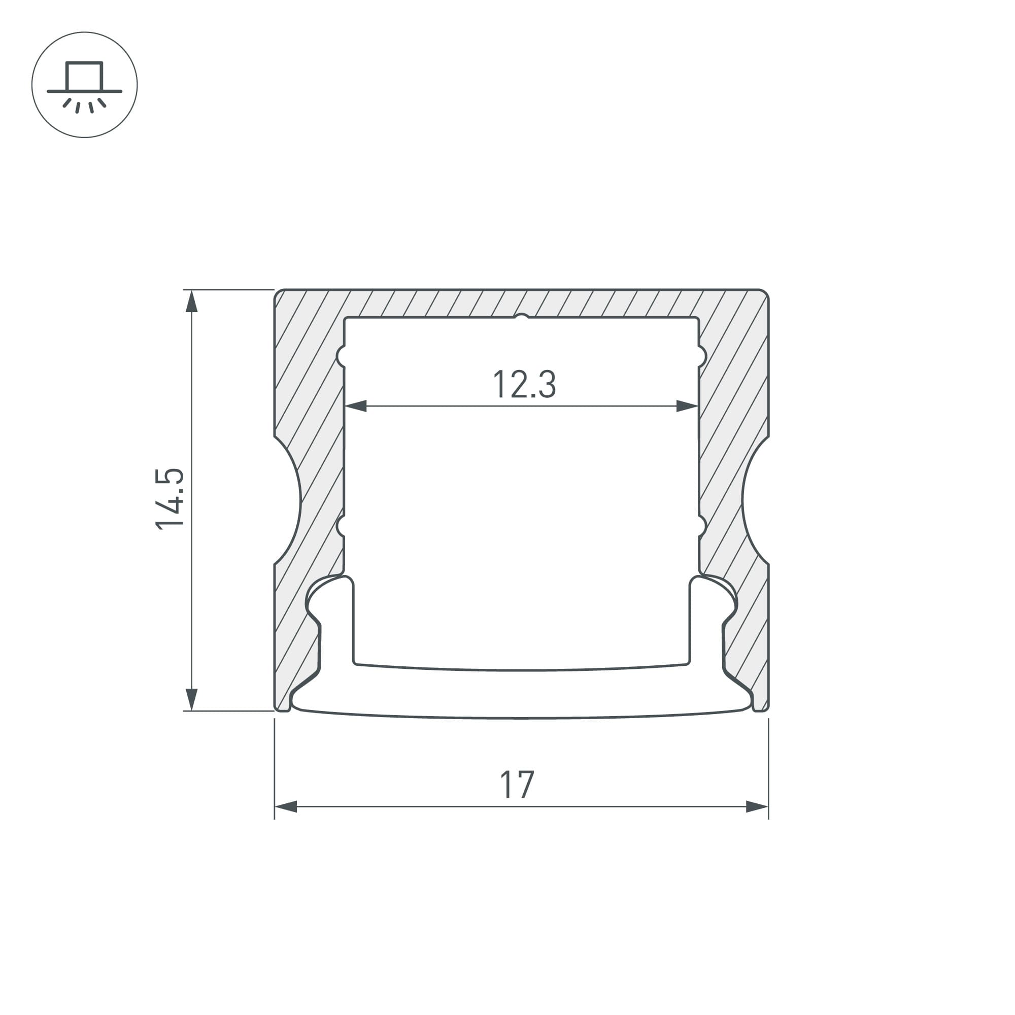 Профиль ARH-LINE-2315-2000 ANOD (Arlight, Алюминий) 036331 — фото 3
