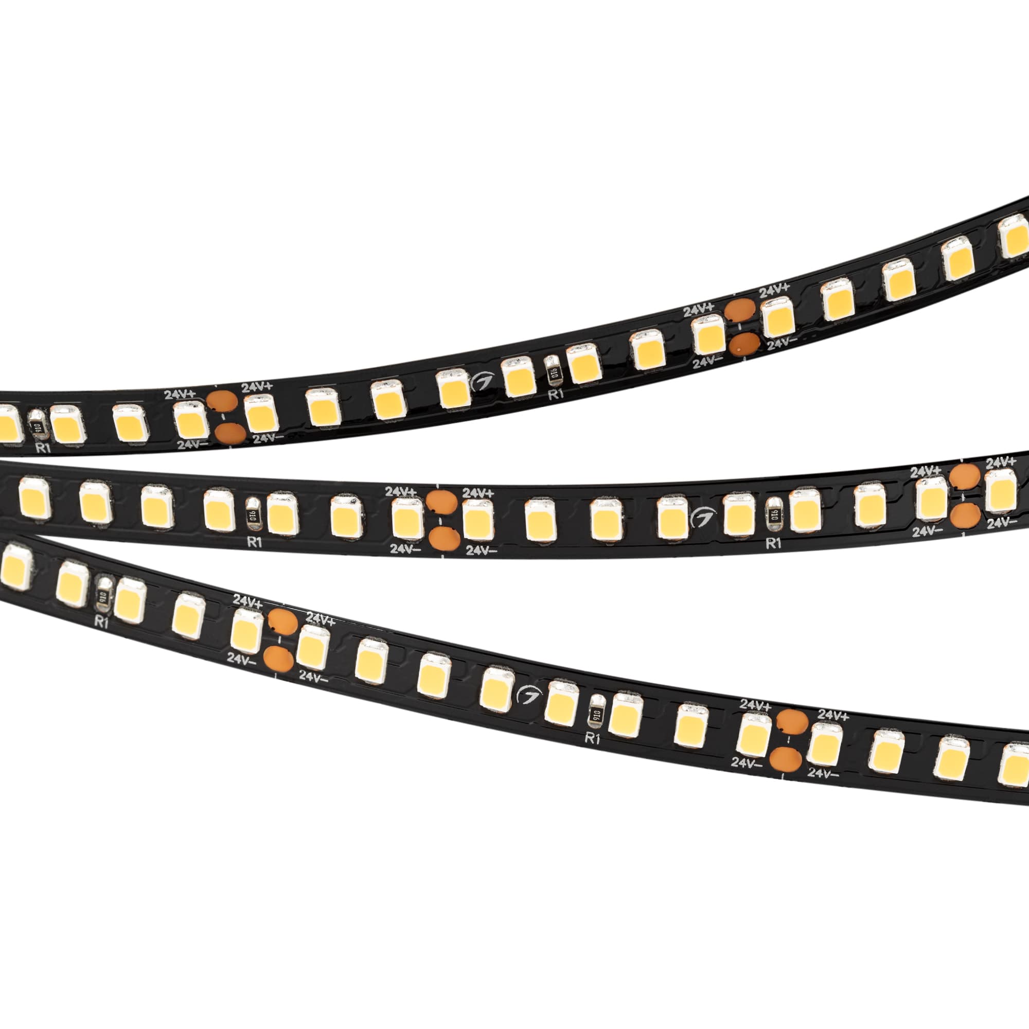 Светодиодная лента RT-A160-BLACK-8mm 24V Warm3000 (12 W/m, IP20, 2835, 5m) (Arlight, высок.эфф.150 лм/Вт) 029426(2) — фото 1