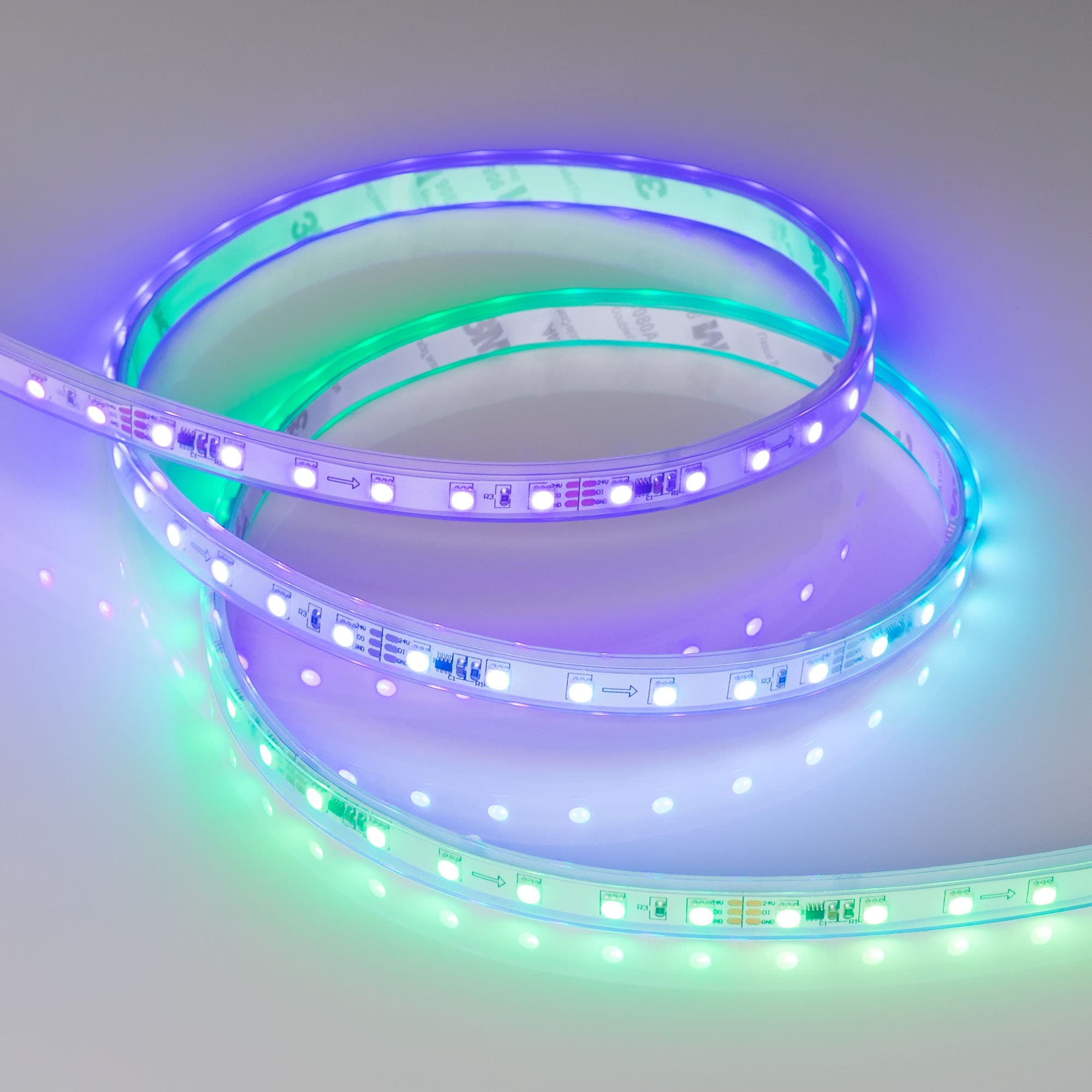 Светодиодная лента герметичная SPI-P-F72-11mm 24V RGB-PX6 (14.4 W/m, IP66, 3535, 5m) (Arlight, бегущий огонь) 030484(2) — фото 4