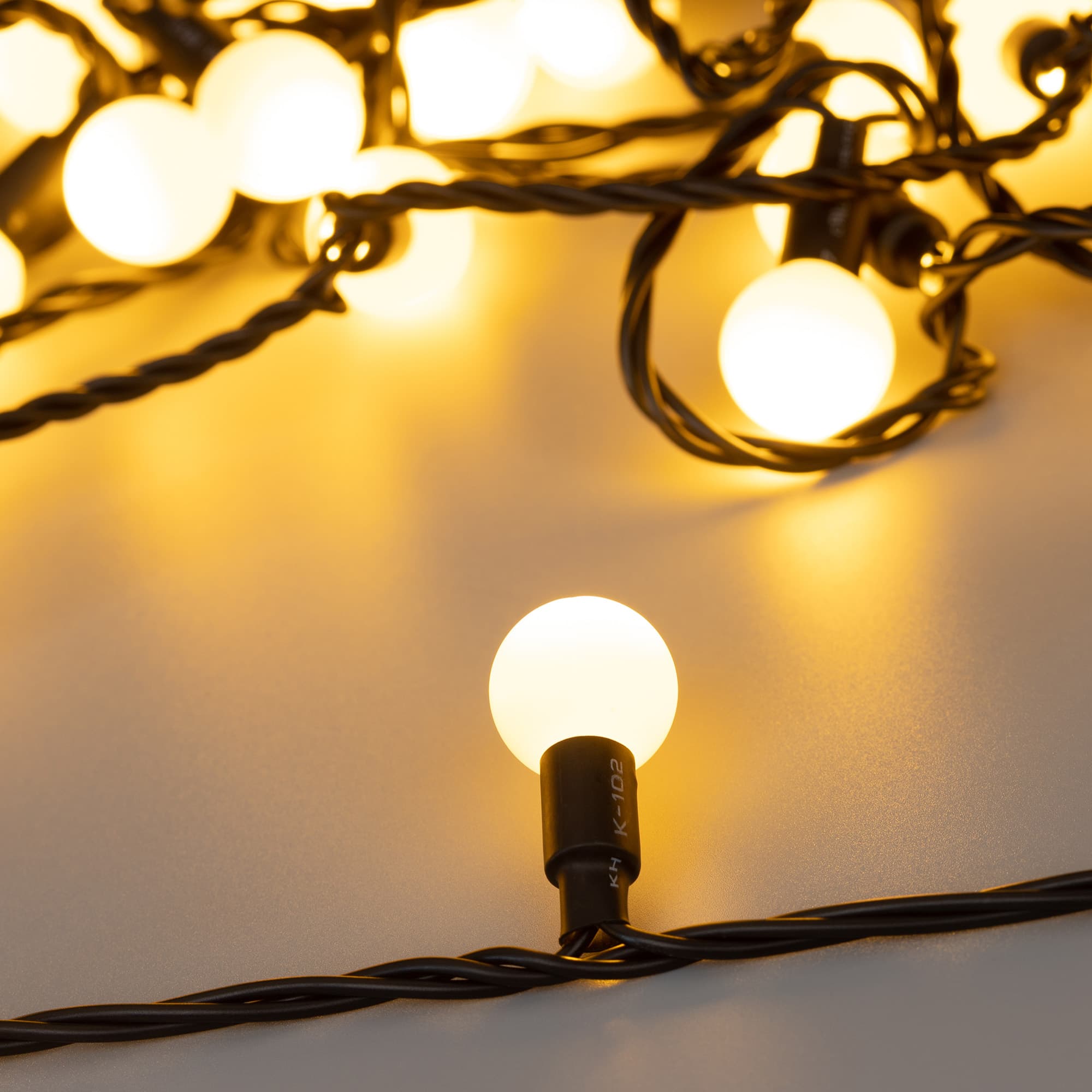 Arlight Светодиодная гирлянда ARD-BALL-CLASSIC-D23-10000-BLACK-80LED WARM (230V, 3.5W) (Ardecoled, IP65) 025617