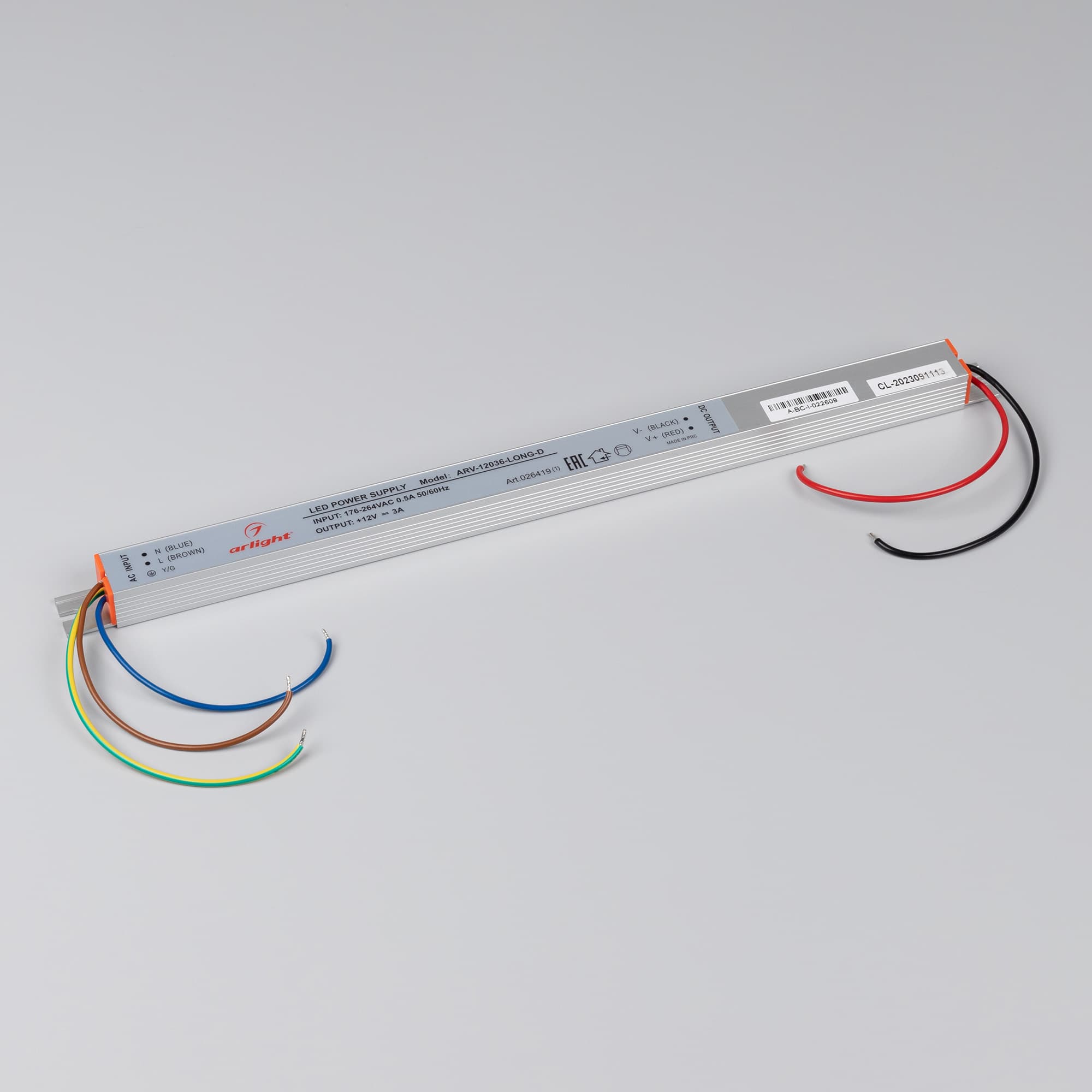 Блок питания ARV-12036-LONG-D (12V, 3A, 36W) (Arlight, IP20 Металл, 2 года) 026419(1) — фото 2