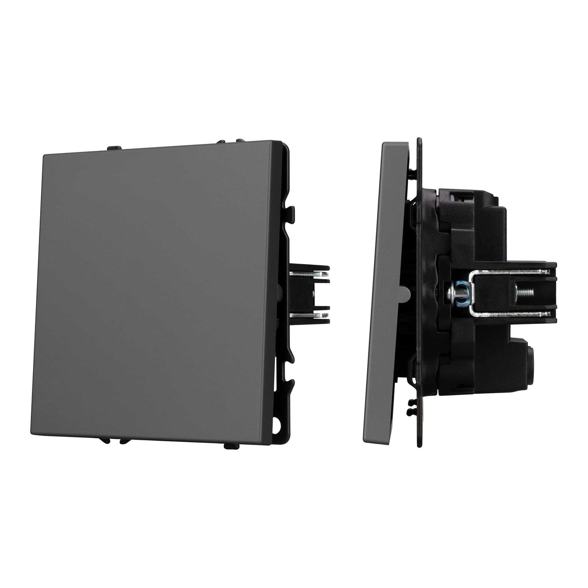 Механизм выключателя одноклавишный перекрёстный SWT-NOBE-MKX1-SFPL-GR (230V, 10A) (Arlight, Серый базальт) 054251