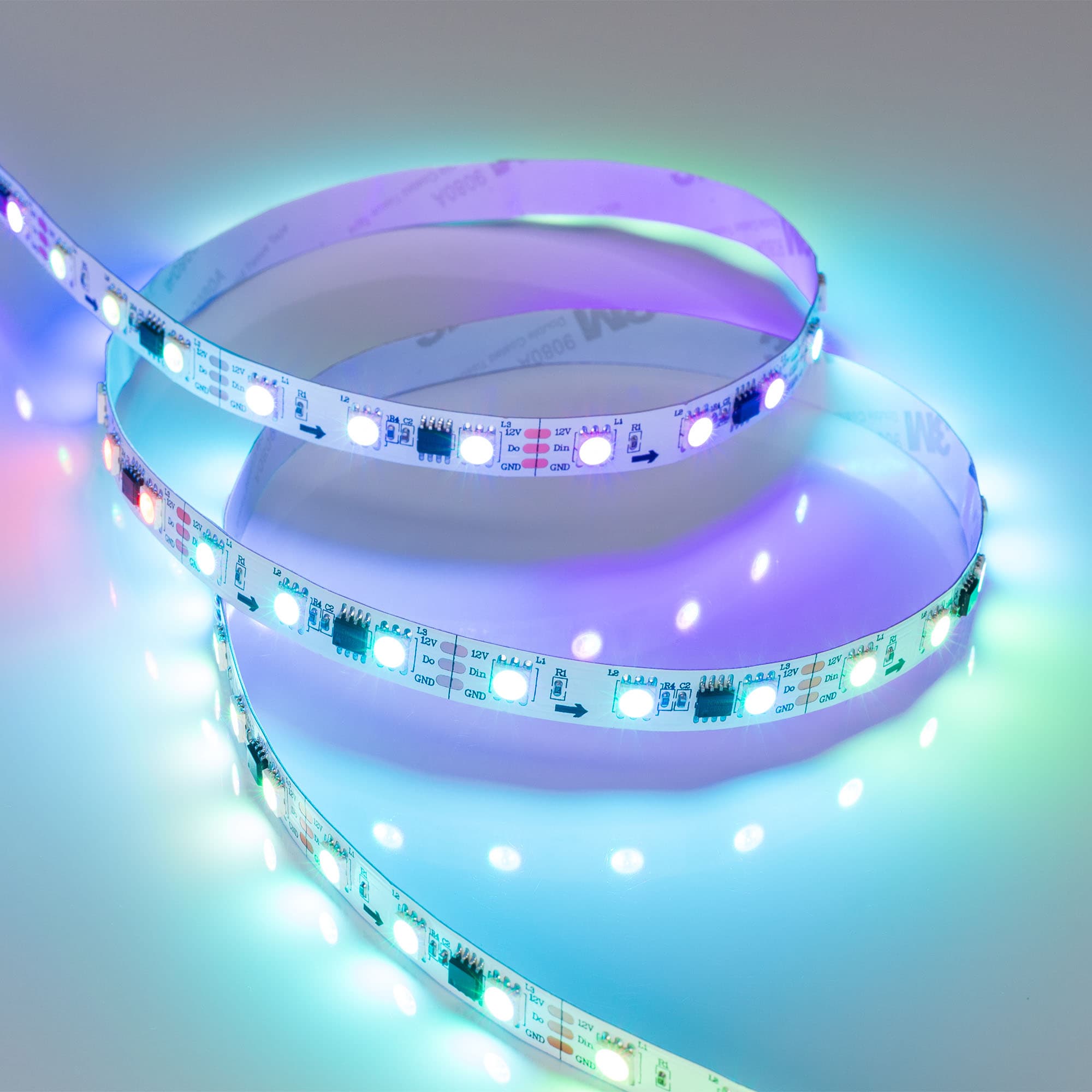 Светодиодная лента SPI-5000-5060-60 12V Cx3 RGB (10mm, 14.4W/m, IP20) (Arlight, бегущий огонь) 026367(1) — фото 5