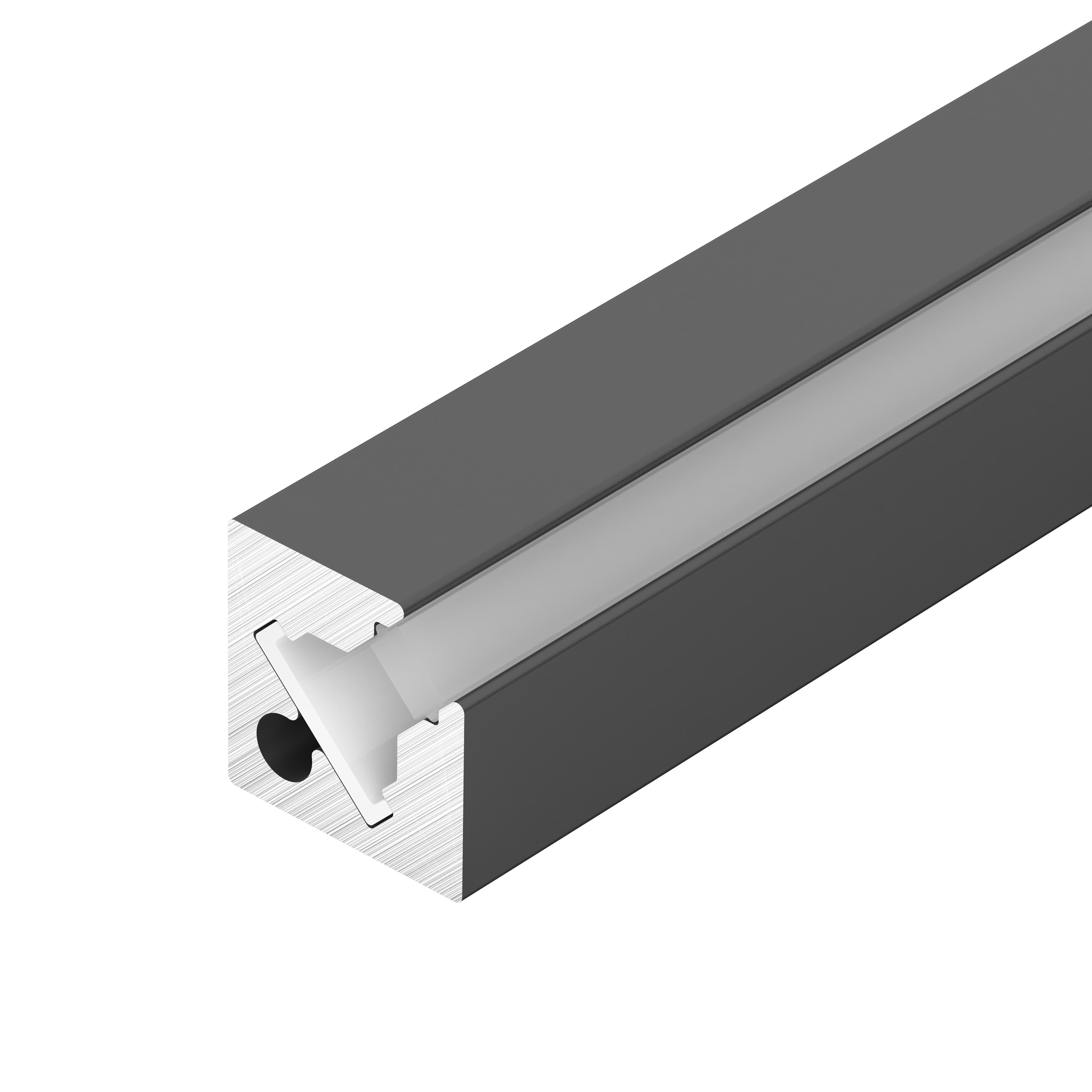 Профиль с экраном SL-KANT-H10-SQUARE-2000 IRON GREY (Arlight, Алюминий+пластик) 055325 — фото 1