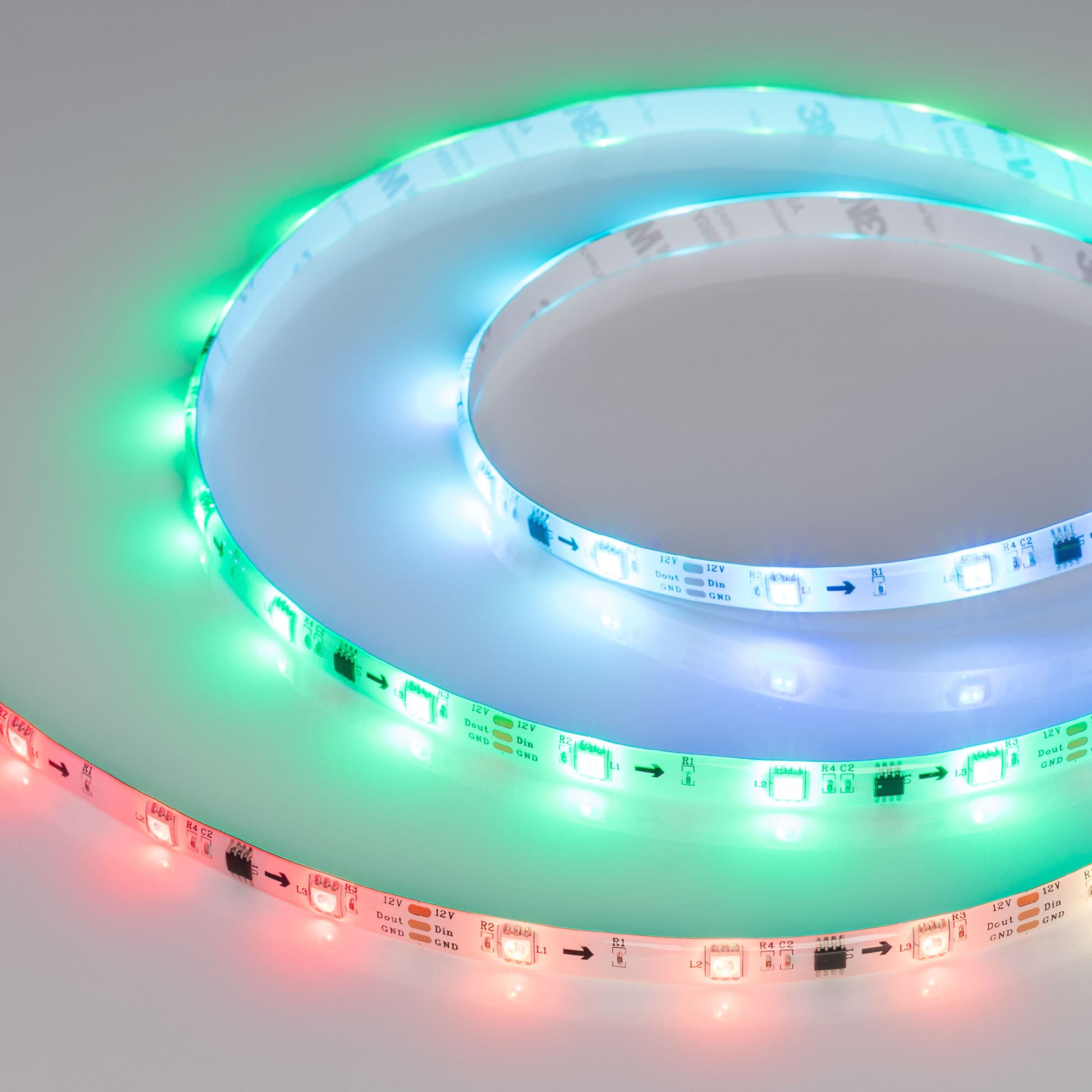 Светодиодная лента герметичная SPI-SE-B30-10mm 12V RGB-PX3 (7.2W/m, IP65, 5060, 5m) (Arlight, бегущий огонь) 026369(2) — фото 1