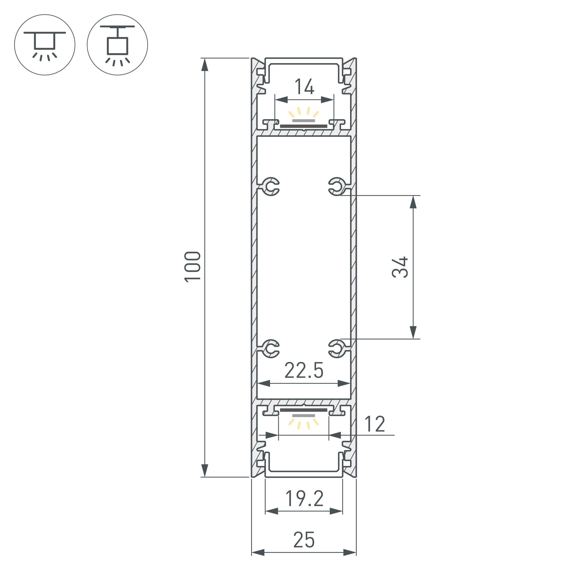 Профиль SL-LINE-25100-DUAL-2500 ROSE CHAMPAGNE (Arlight, Алюминий) 050009 Arlight — фото 3