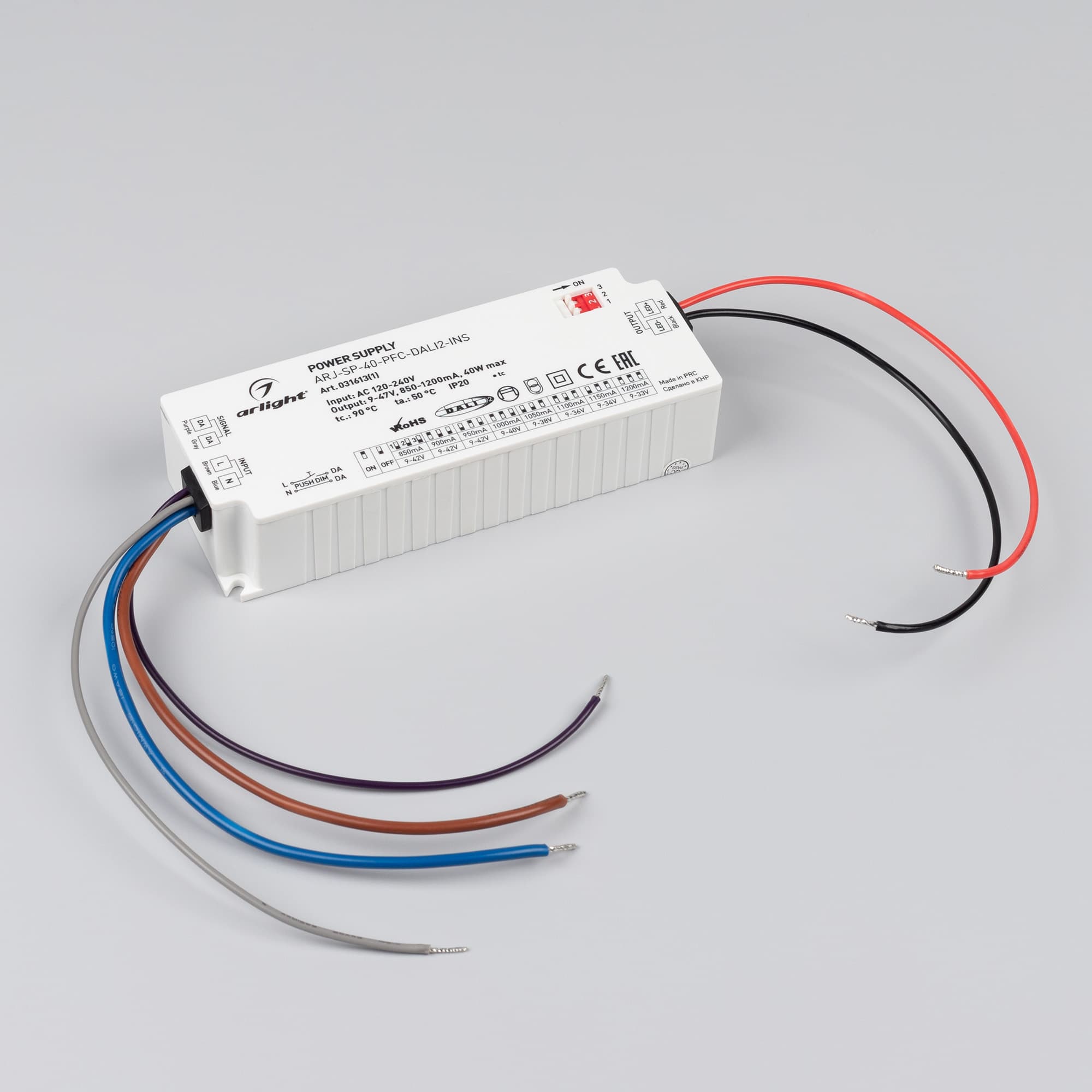 Блок питания ARJ-SP-40-PFC-DALI2-INS (40W, 9-47V, 0.85-1.2A) (Arlight, IP20 Пластик, 5 лет) 031613(1) Arlight — фото 2