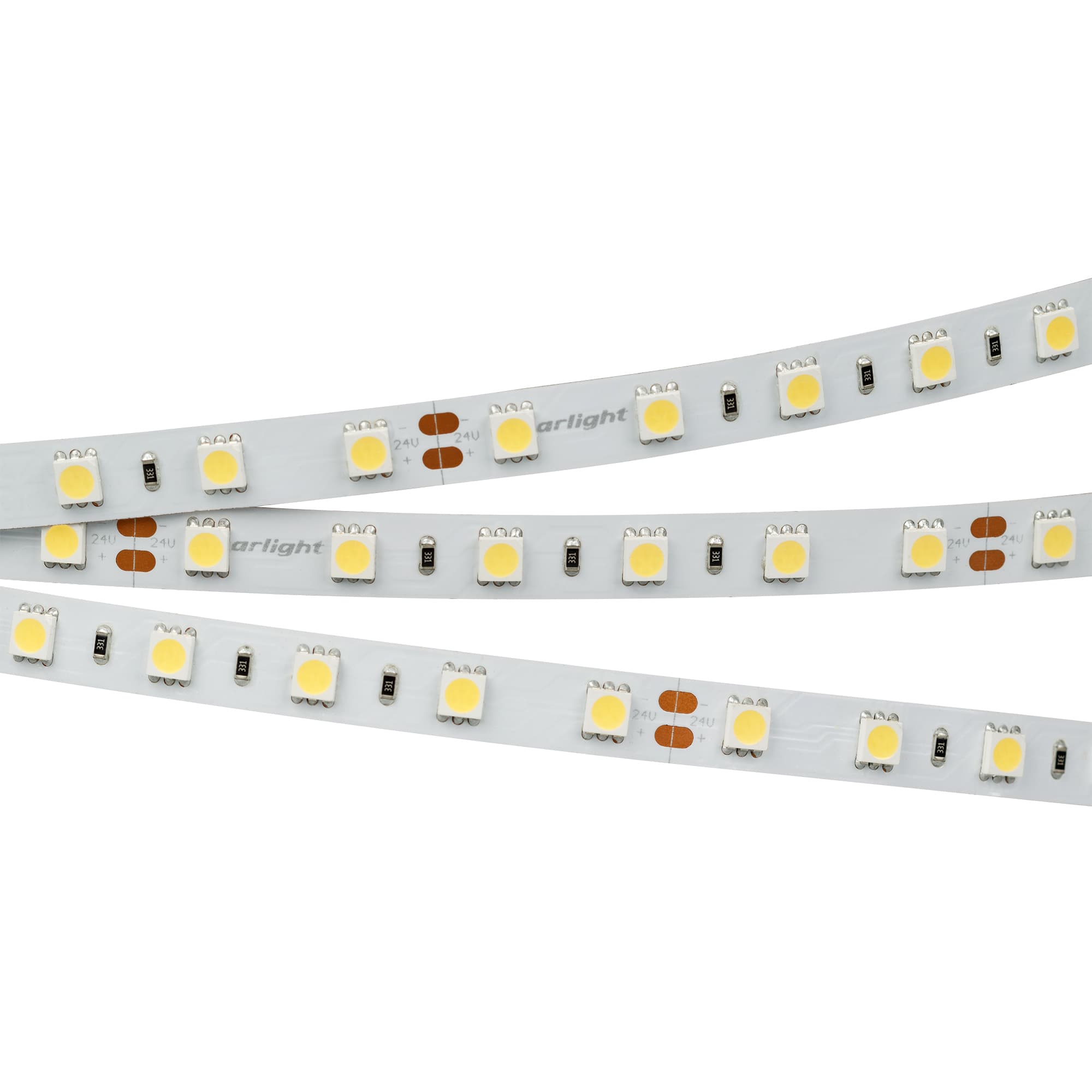 Светодиодная лента RTW 2-5000NC 24V White6000 2x (5060, 300 LED, LUX) (Arlight, 14.4 Вт/м, IP65) 014963 — фото 1