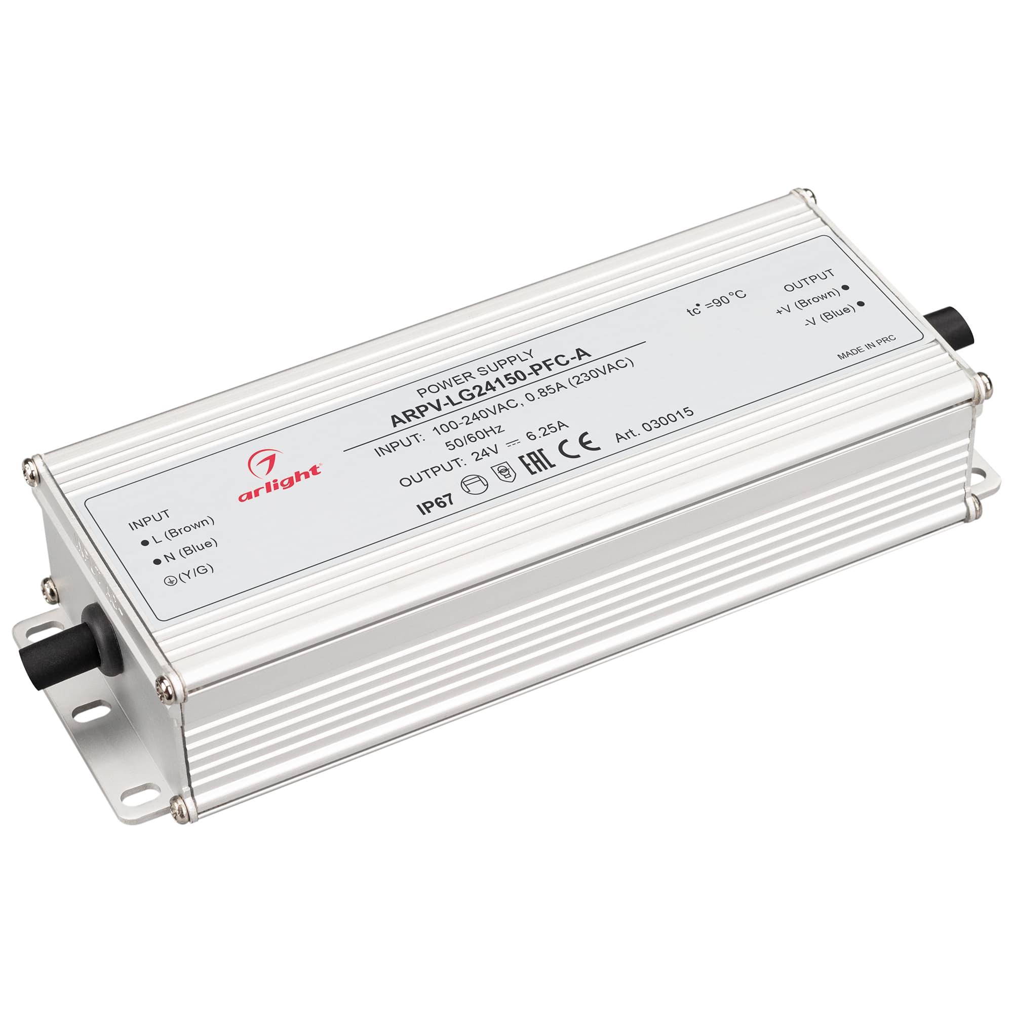 Блок питания ARPV-LG24150-PFC-A (24V, 6.25A, 150W) (Arlight, IP67 Металл, 5 лет) 030015 — фото 1