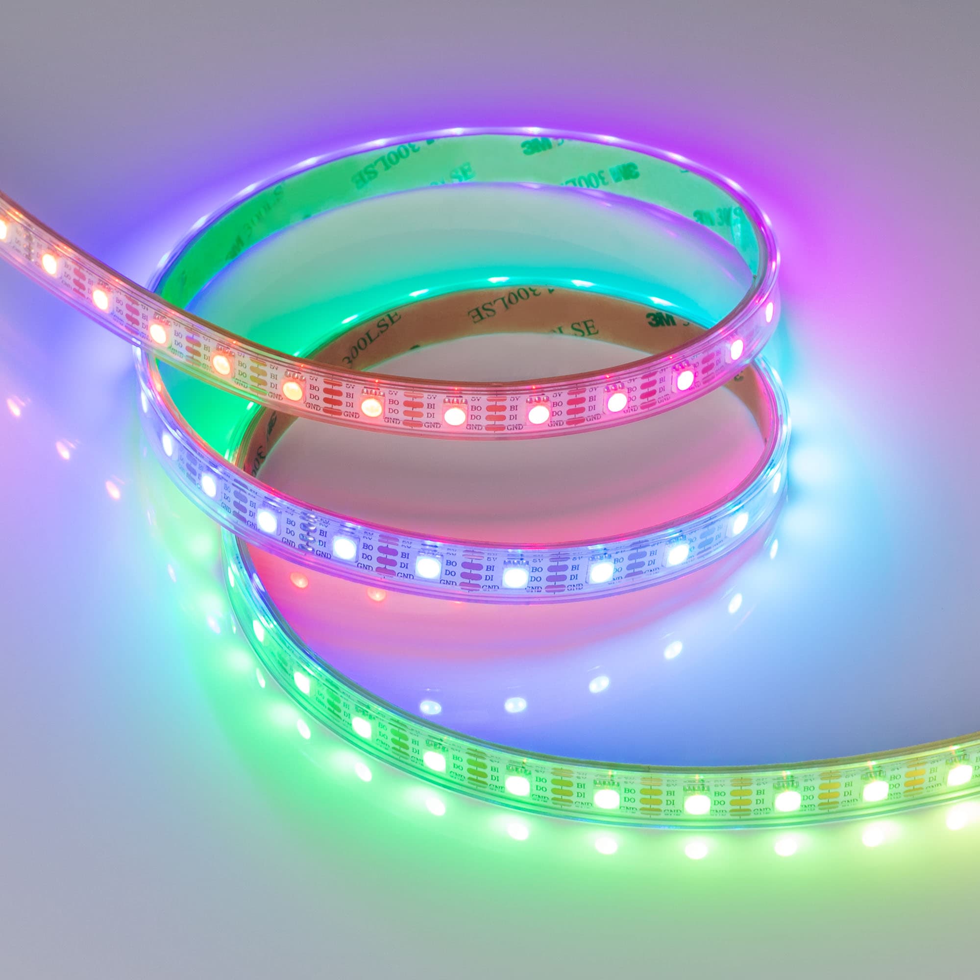 Светодиодная лента герметичная SPI-P-B60-12mm 5V RGB-PX1-BPT (12 W/m, IP66, 5060, 5m) (Arlight, бегущий огонь) 041167 — фото 1