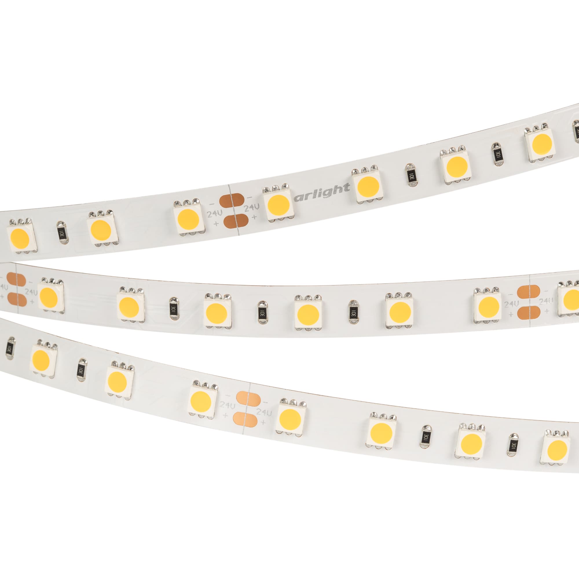 Светодиодная лента RT 2-5000 24V Warm2400 2x (5060, 300 LED, LUX) (Arlight, 14.4 Вт/м, IP20) 018099(B) — фото 1