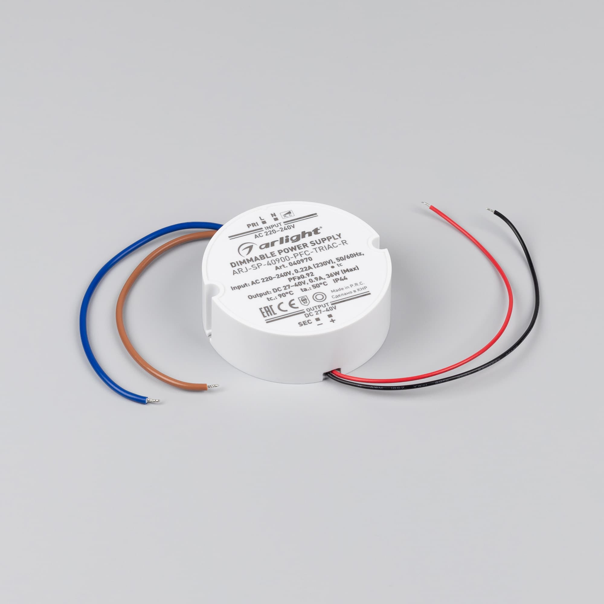 Блок питания ARJ-SP-40900-PFC-TRIAC-R (36W, 27-40V, 900mA) (Arlight, IP44 Пластик, 5 лет) 040970 — фото 2