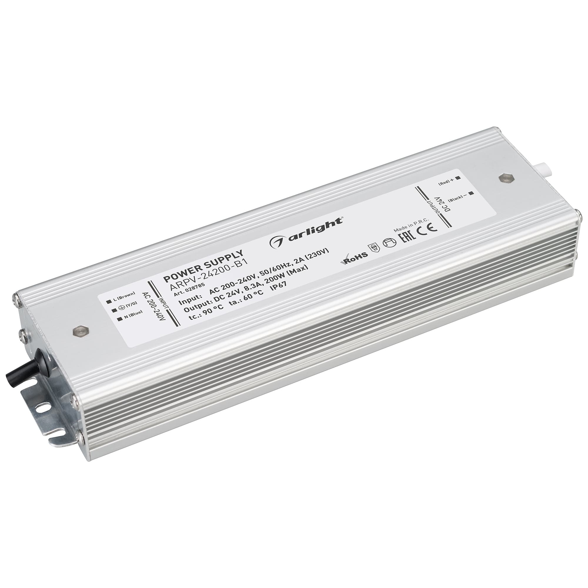 Блок питания ARPV-24200-B1 (24V, 8,3A, 200W) (Arlight, IP67 Металл, 3 года) 028785 Arlight — фото 1