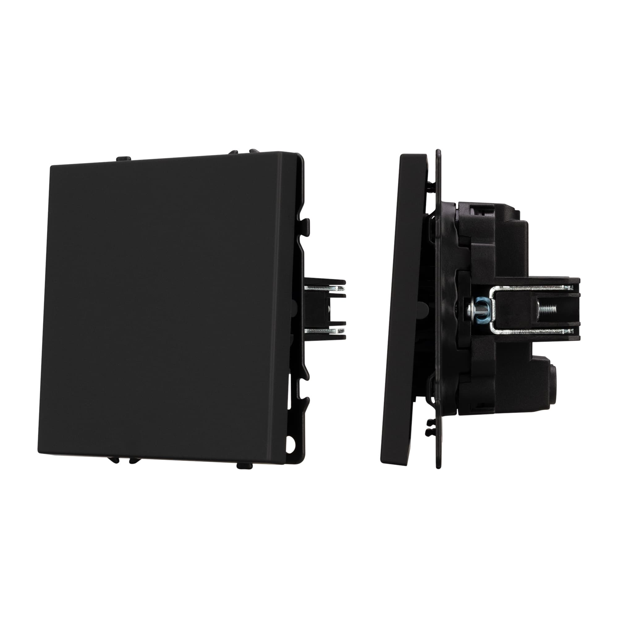 Механизм выключателя одноклавишный перекрёстный SWT-NOBE-MKX1-SFPL-BK (230V, 10A) (Arlight, Черный оникс) 054249