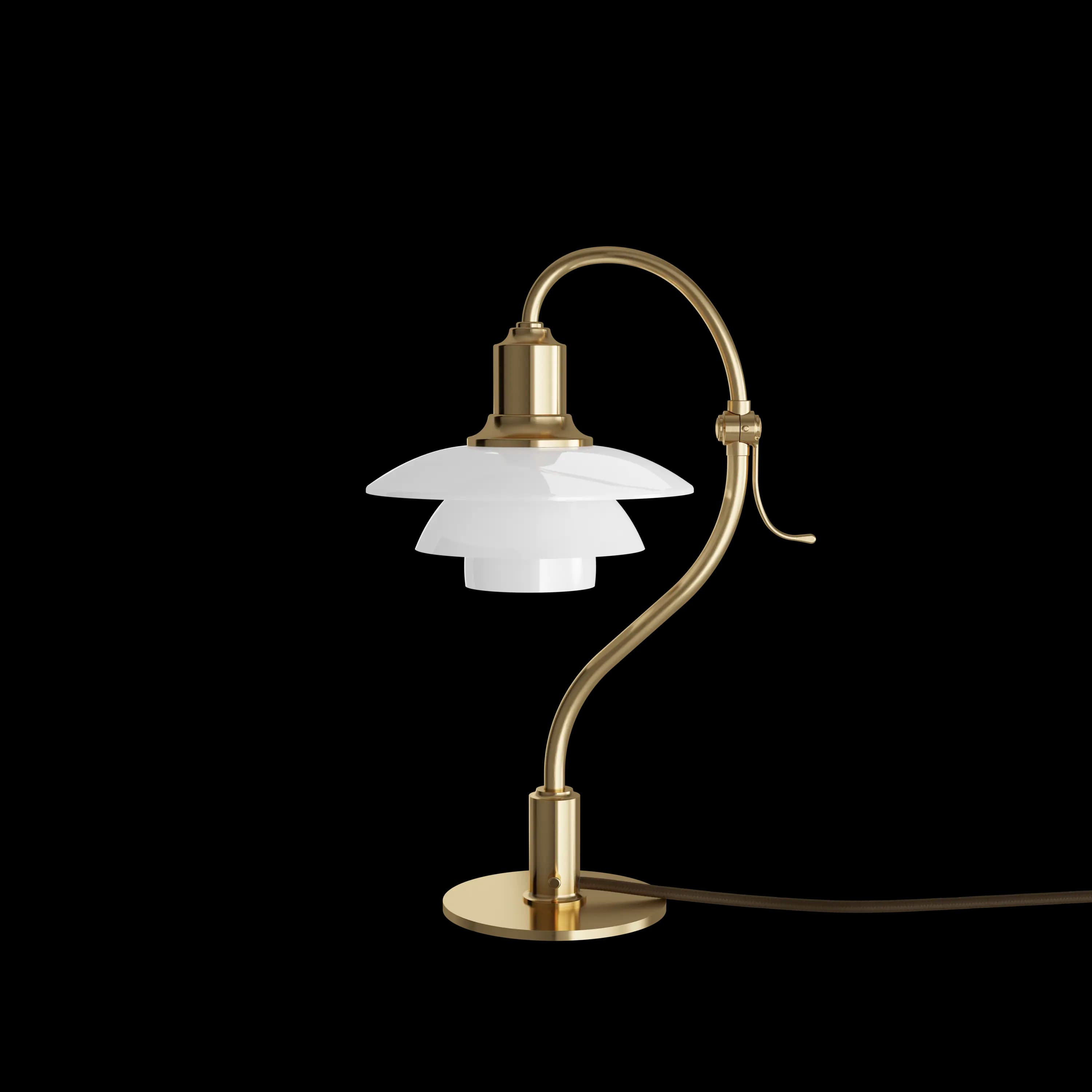 Louis Poulsen PH 2/2 Question Mark Table Lamp Brass/glossy white opal glass — фото 2