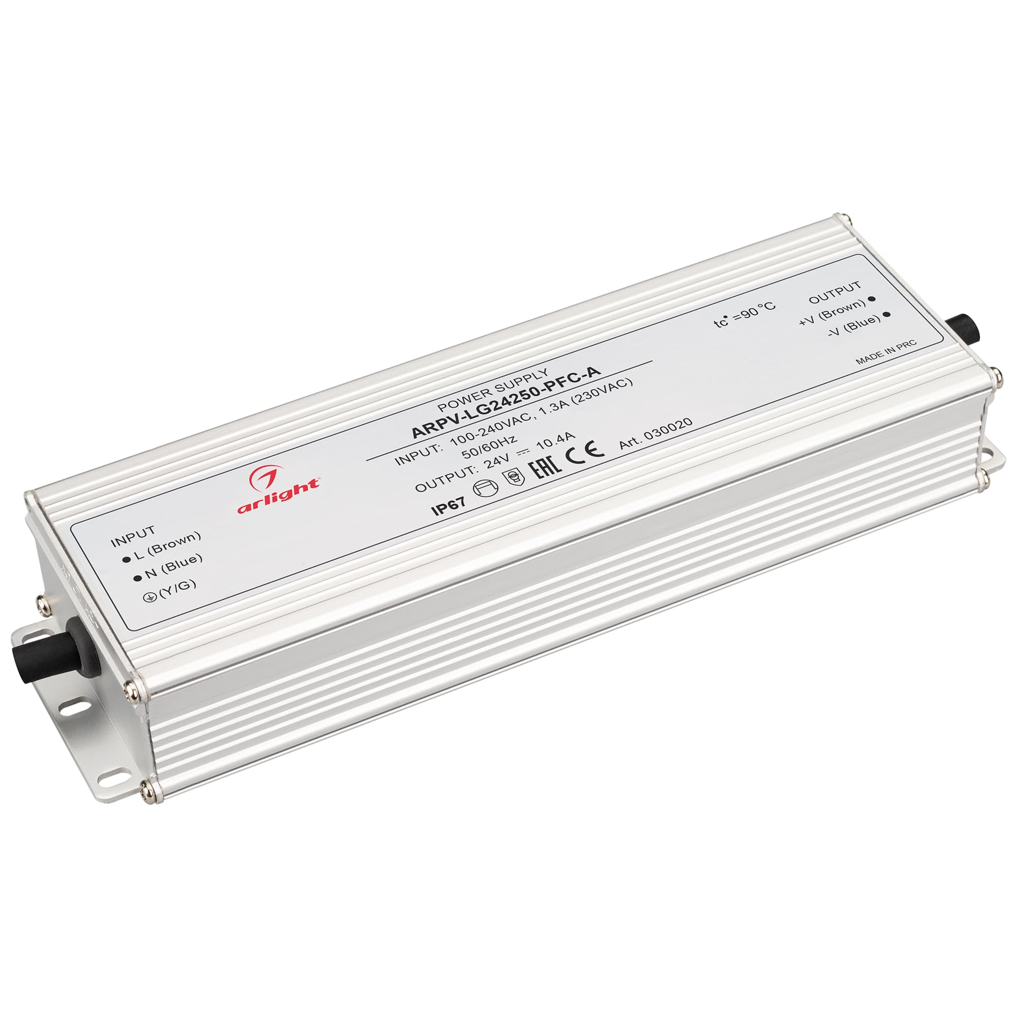 Блок питания ARPV-LG24250-PFC-A (24V, 10.4A, 250W) (Arlight, IP67 Металл, 5 лет) 030020 — фото 1
