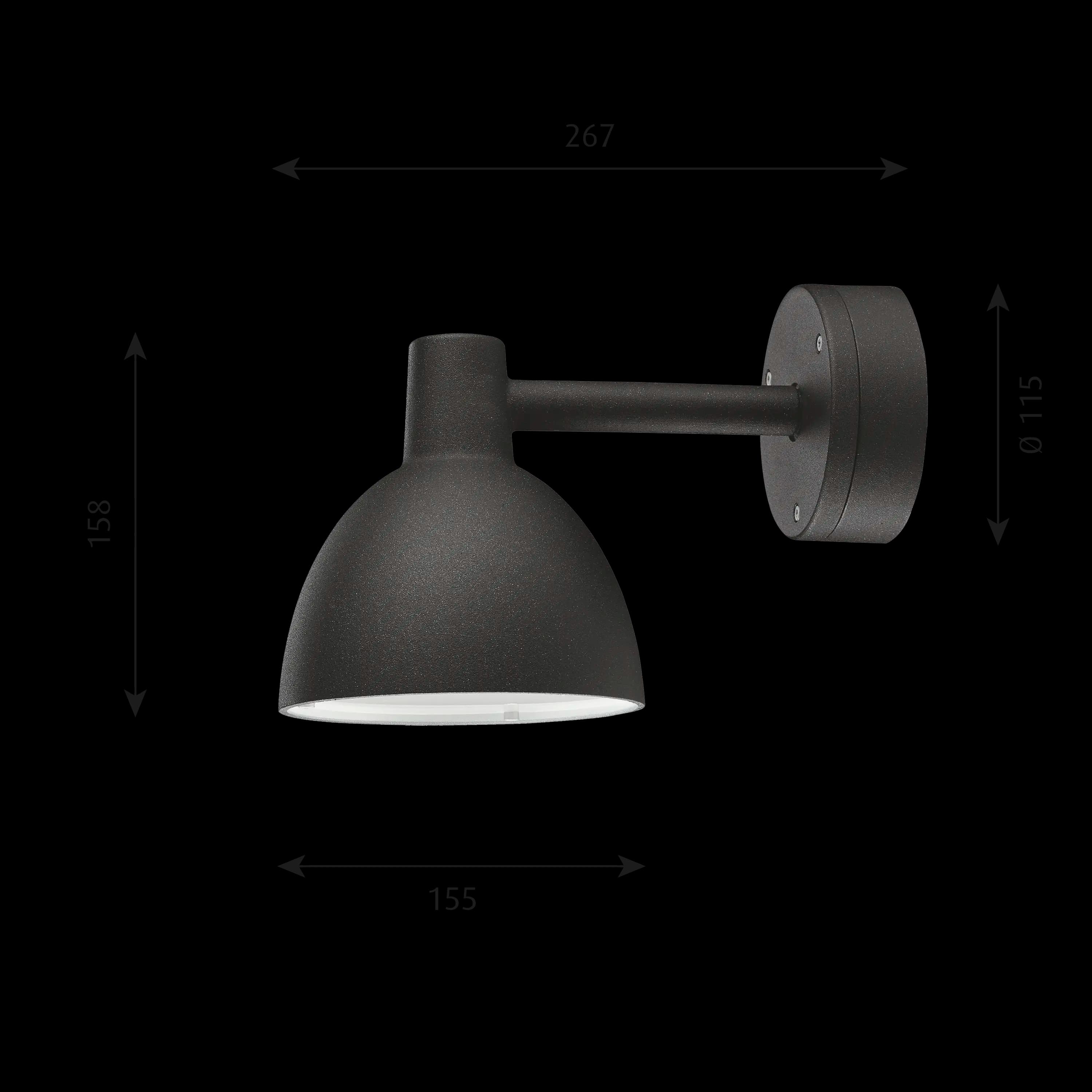 Louis Poulsen Toldbod 155 Outdoor Wall Lamp Black texture — фото 8