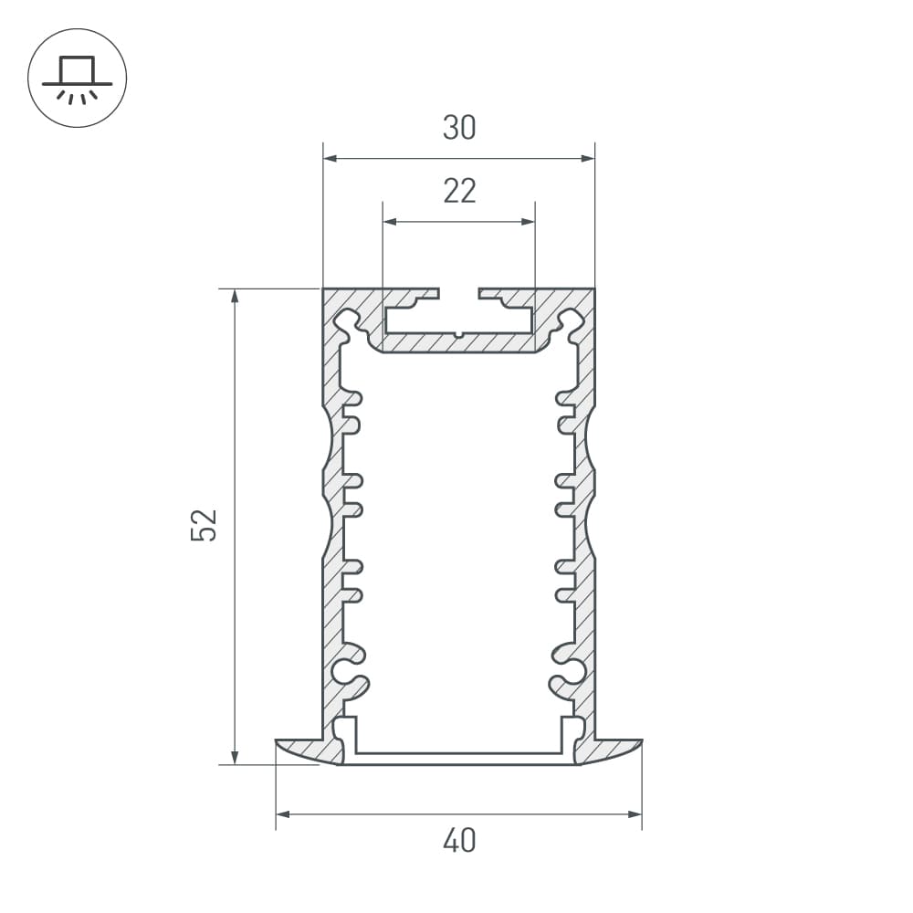 Профиль с экраном ALU-POWER-RS30F-2000 ANOD+FROST (Arlight, Металл) 015387 Arlight — фото 2