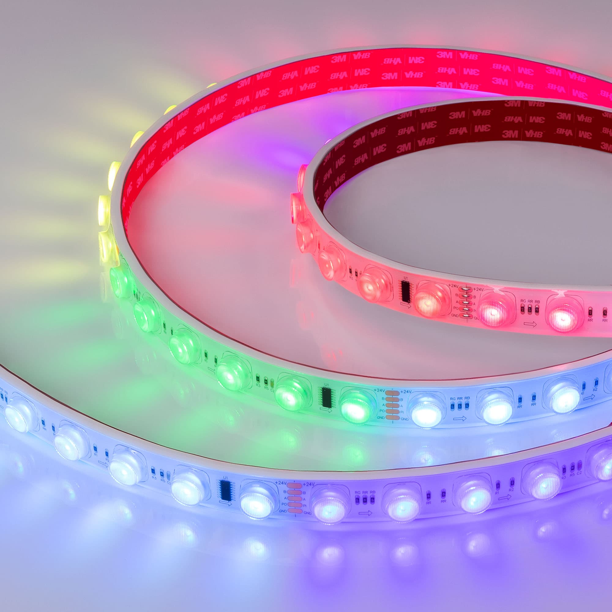 Светодиодная лента герметичная DMX-FLT-PS-S36-23mm 24V RGB-PX6 (20 W/m, IP67, 30deg, 5m) (Arlight, -) 038297 — фото 1