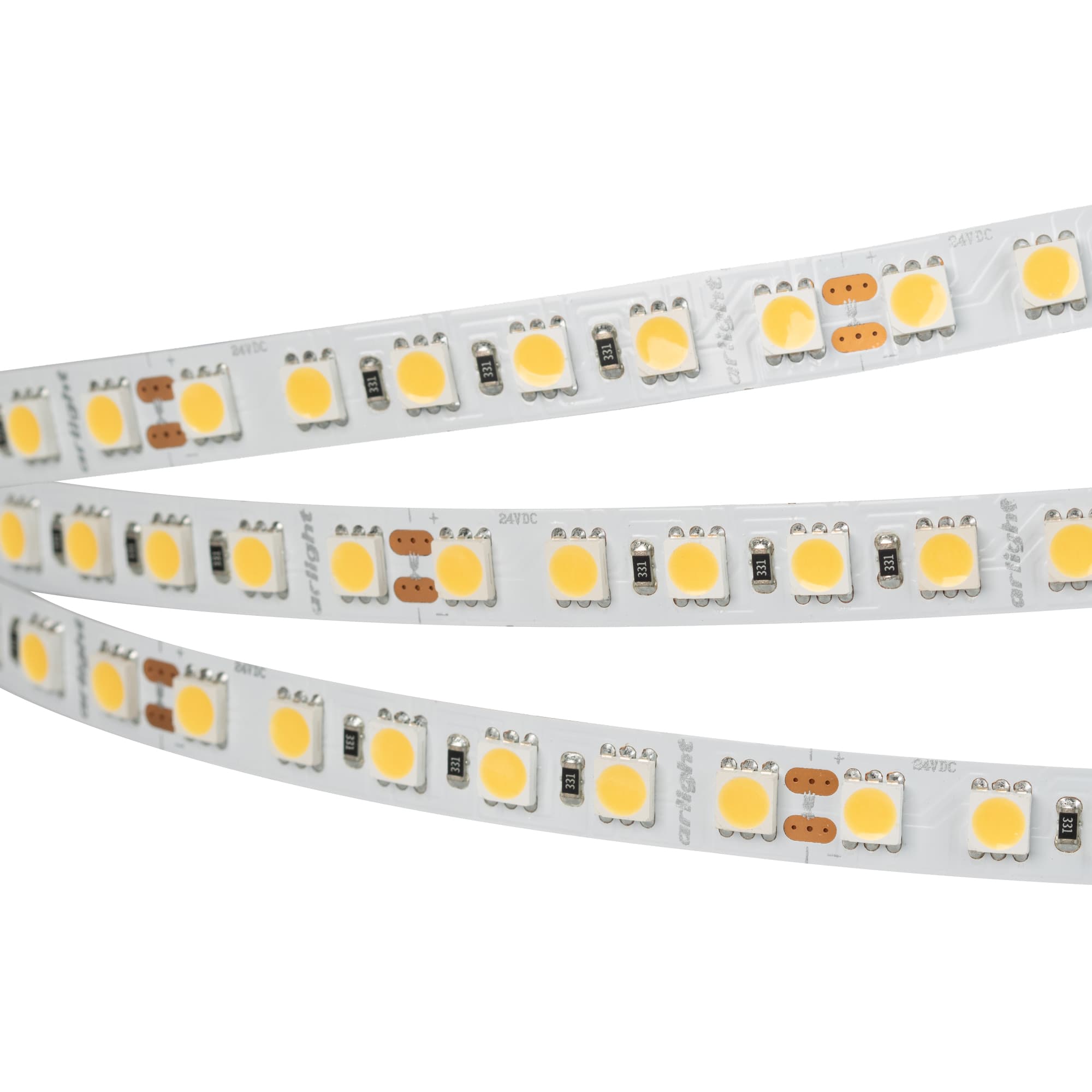 Светодиодная лента RT 6-5050-96 24V Warm3000 3x (480 LED) (Arlight, 23 Вт/м, IP20) 028606 — фото 1