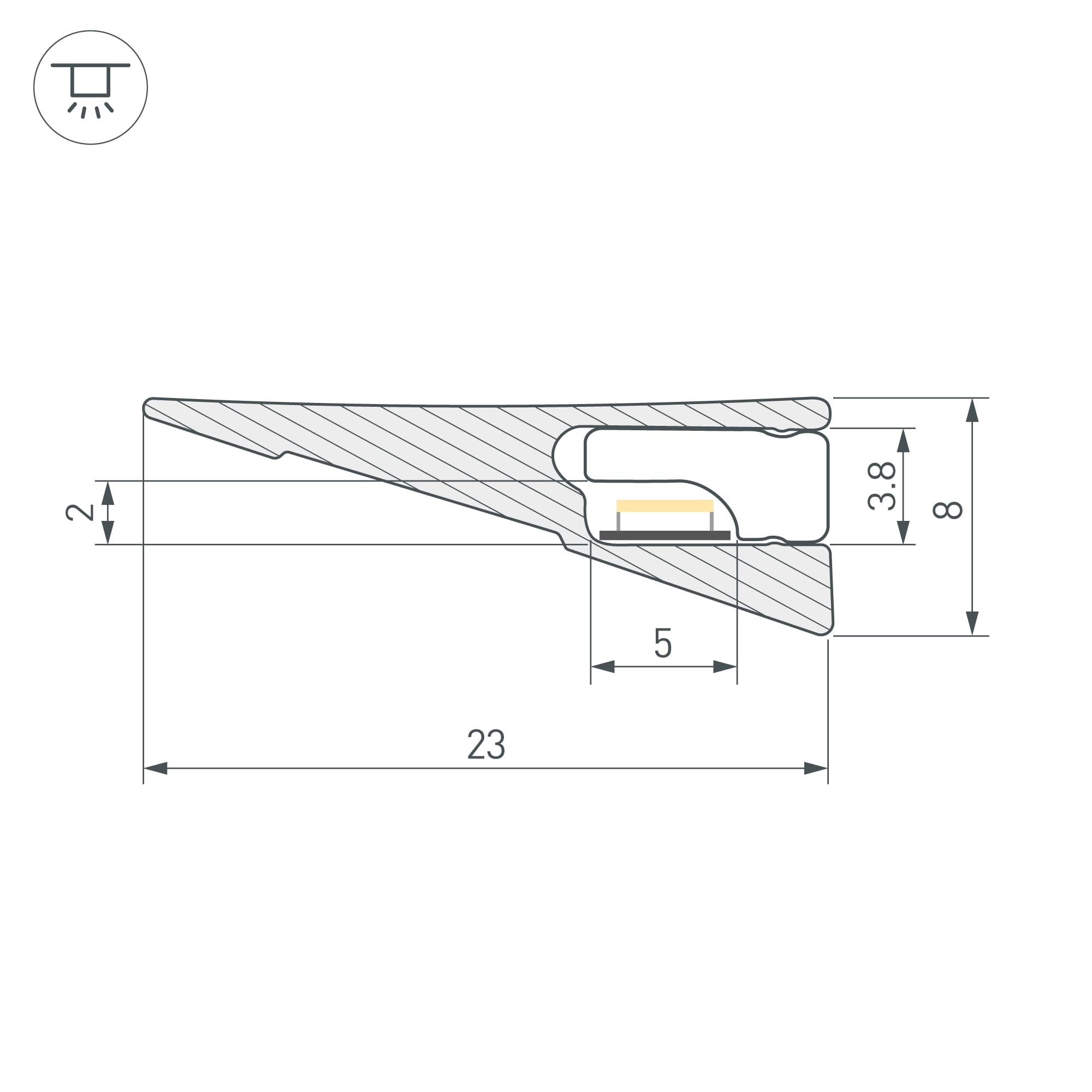 Профиль SL-MINI-SHELF-H8-2000 ANOD OLIVE GREY (Arlight, Алюминий) 038205 — фото 4