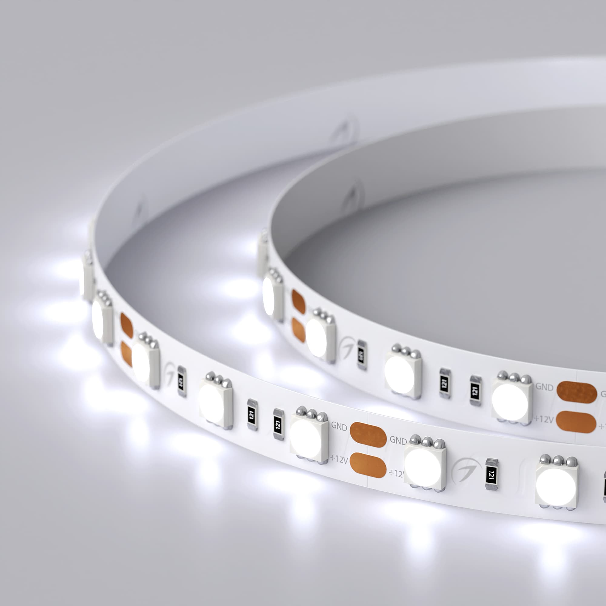 Светодиодная лента RT 2-5000 12V Cool 8K 2x (5060, 300 LED, LUX) (Arlight, 14.4 Вт/м, IP20) 013341(B) — фото 5