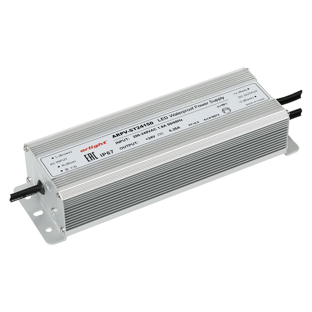 Блок питания ARPV-ST24150 (24V, 6.3A, 150W) (Arlight, IP67 Металл, 3 года) 018974