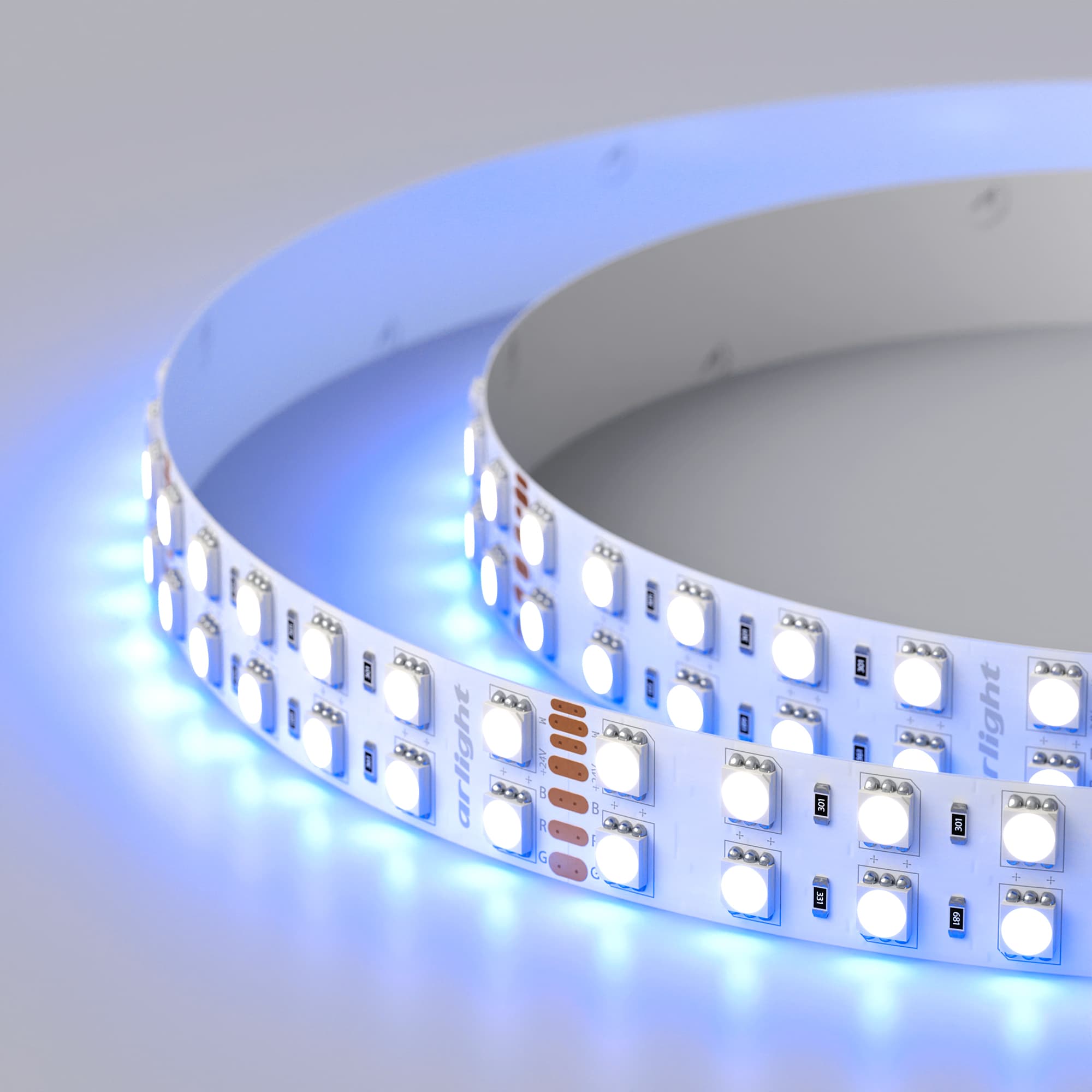 Светодиодная лента RT 2-5000 24V RGB-White 2x2 (5060, 720 LED, LUX) (Arlight, 32 Вт/м, IP20) 011823(1) — фото 11