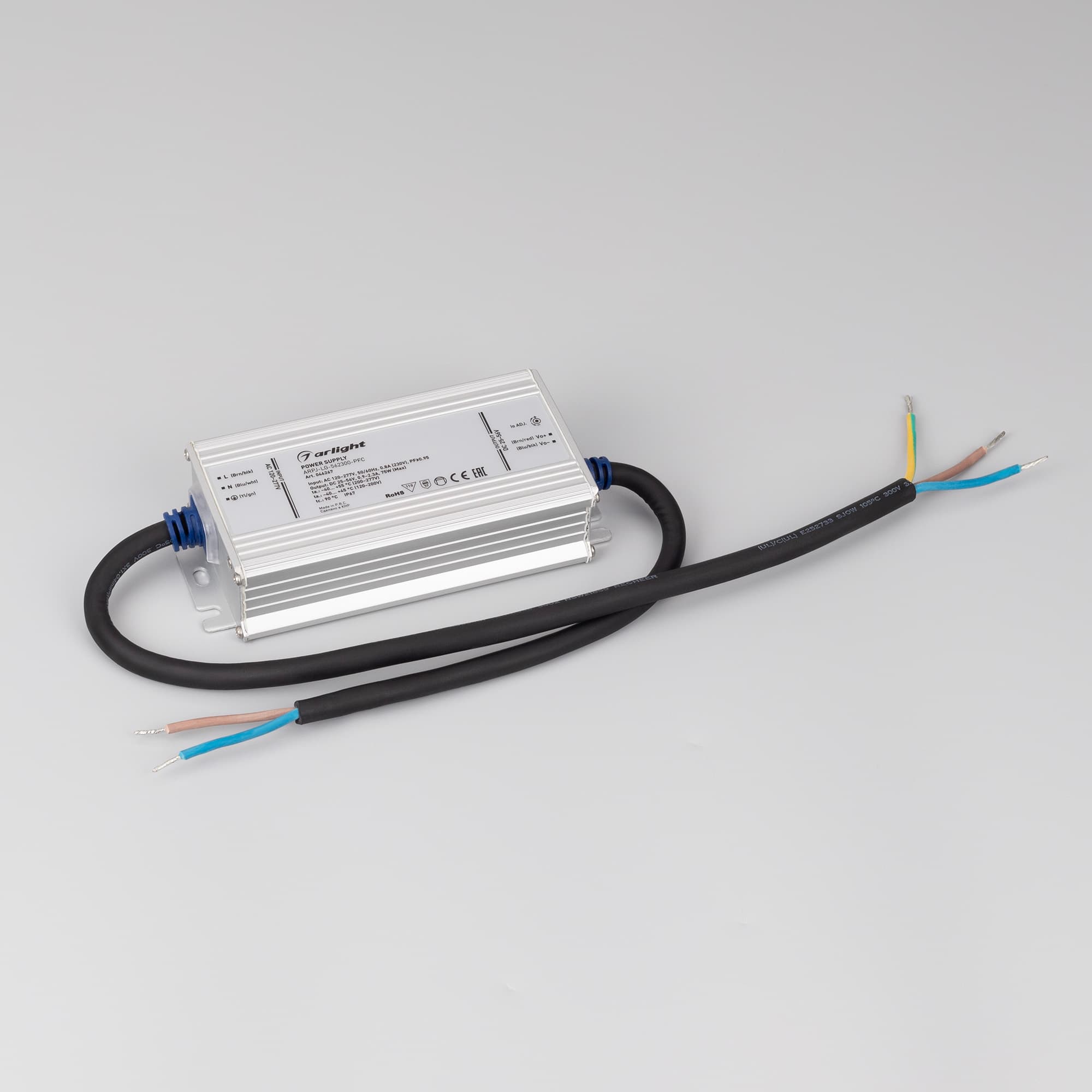 Блок питания ARPJ-LG-562300-PFC (75W, 25-56V, 0.9-2.3A) (Arlight, IP67 Металл, 5 лет) 046267 — фото 2