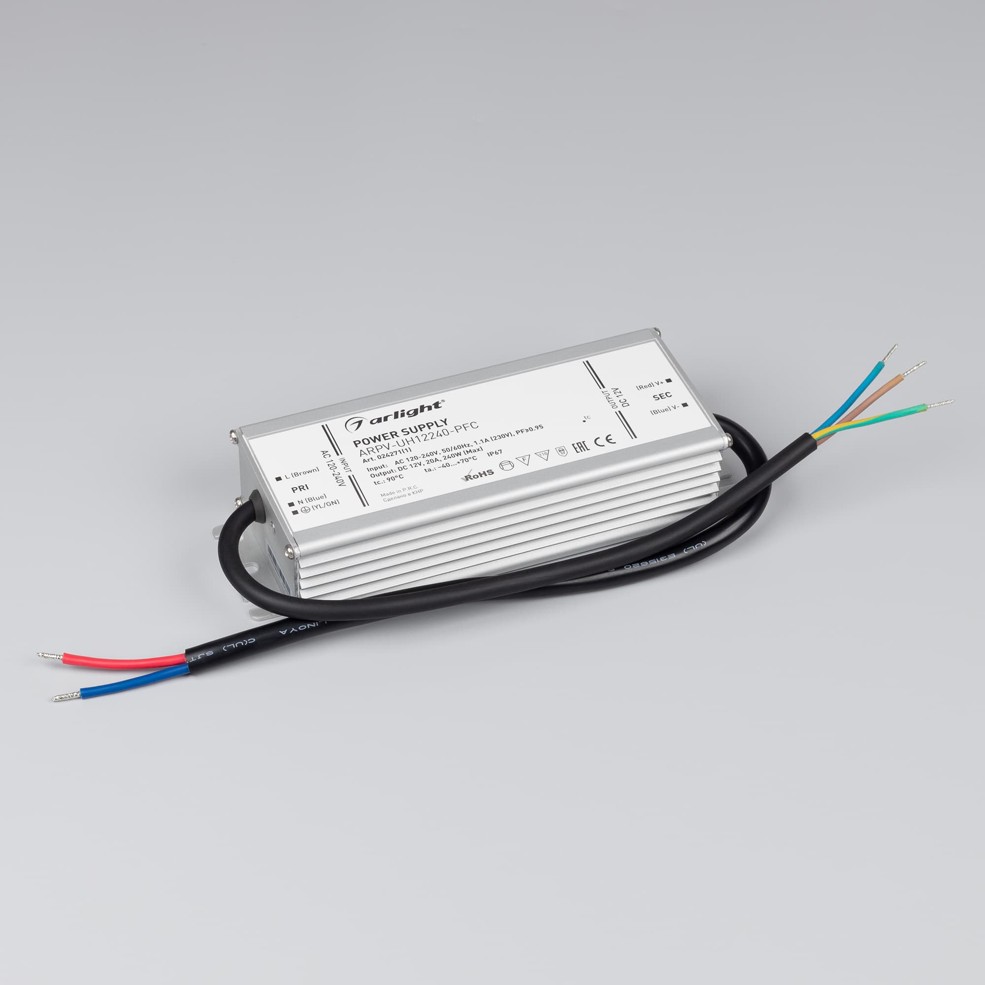 Блок питания ARPV-UH12240-PFC (12V, 20.0A, 240W) (Arlight, IP67 Металл, 7 лет) 024271(1) — фото 2
