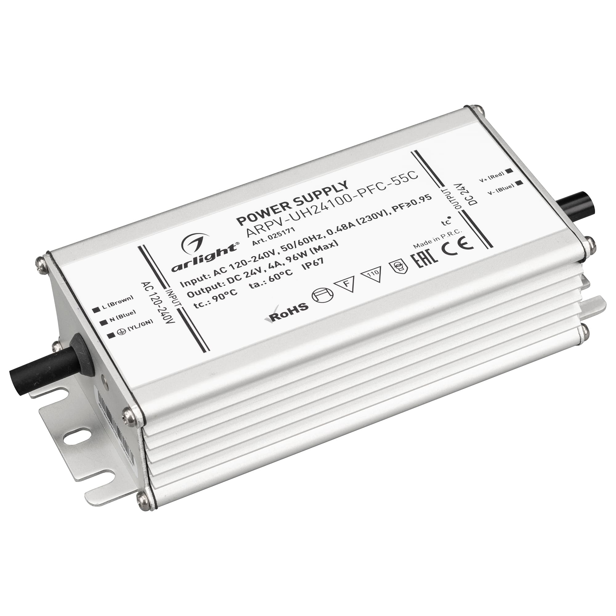 Блок питания ARPV-UH24100-PFC-55C (24V, 4.2A, 100W) (Arlight, IP67 Металл, 5 лет) 025171 — фото 1