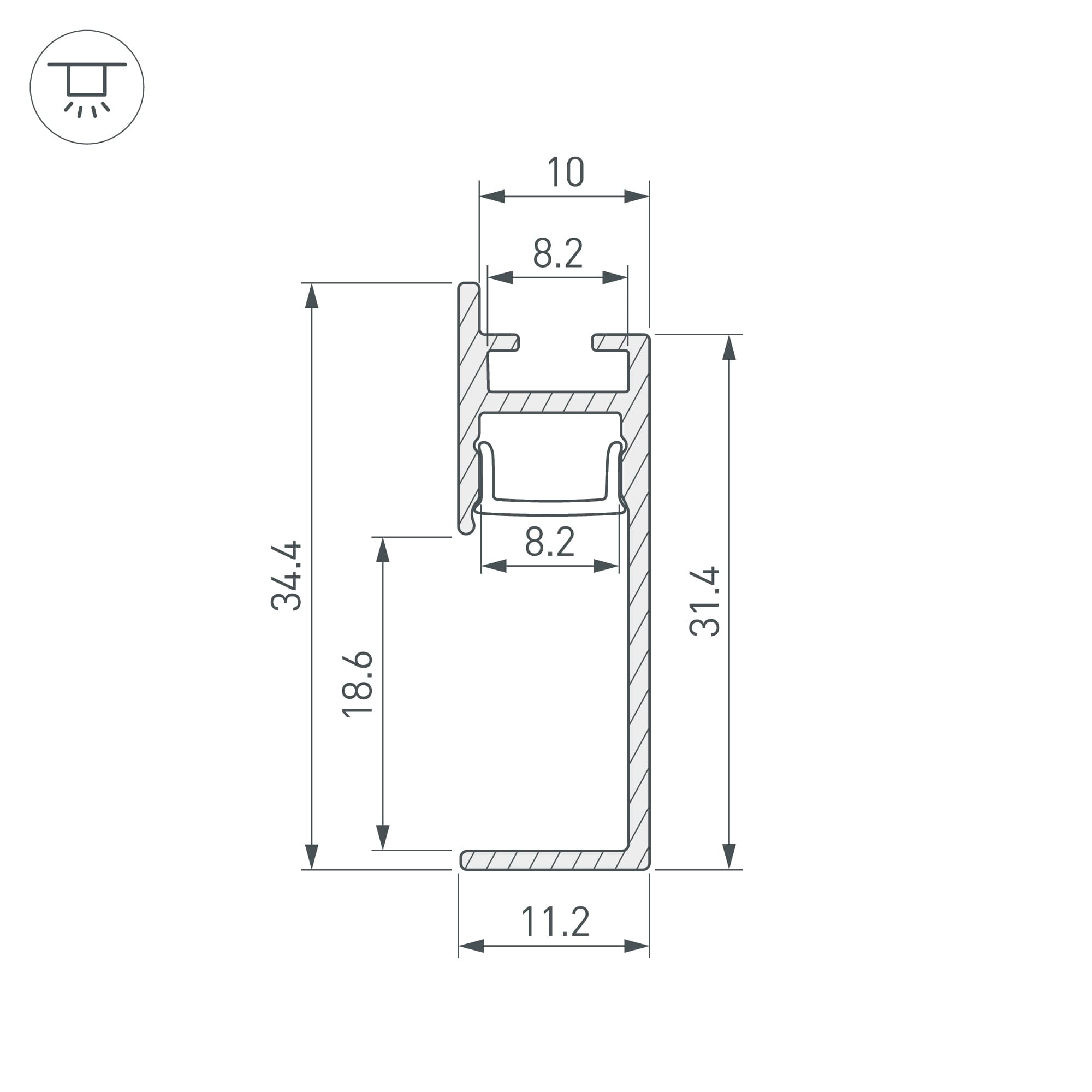 Профиль PLINTUS-H35-F-2000 BLACK (Arlight, Алюминий) 043599 — фото 3